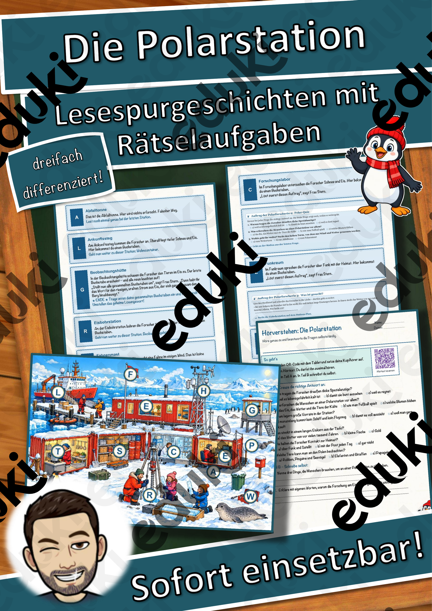 Die Polarstation – Lesespurgeschichte mit Rätselaufgaben (Klasse 3)