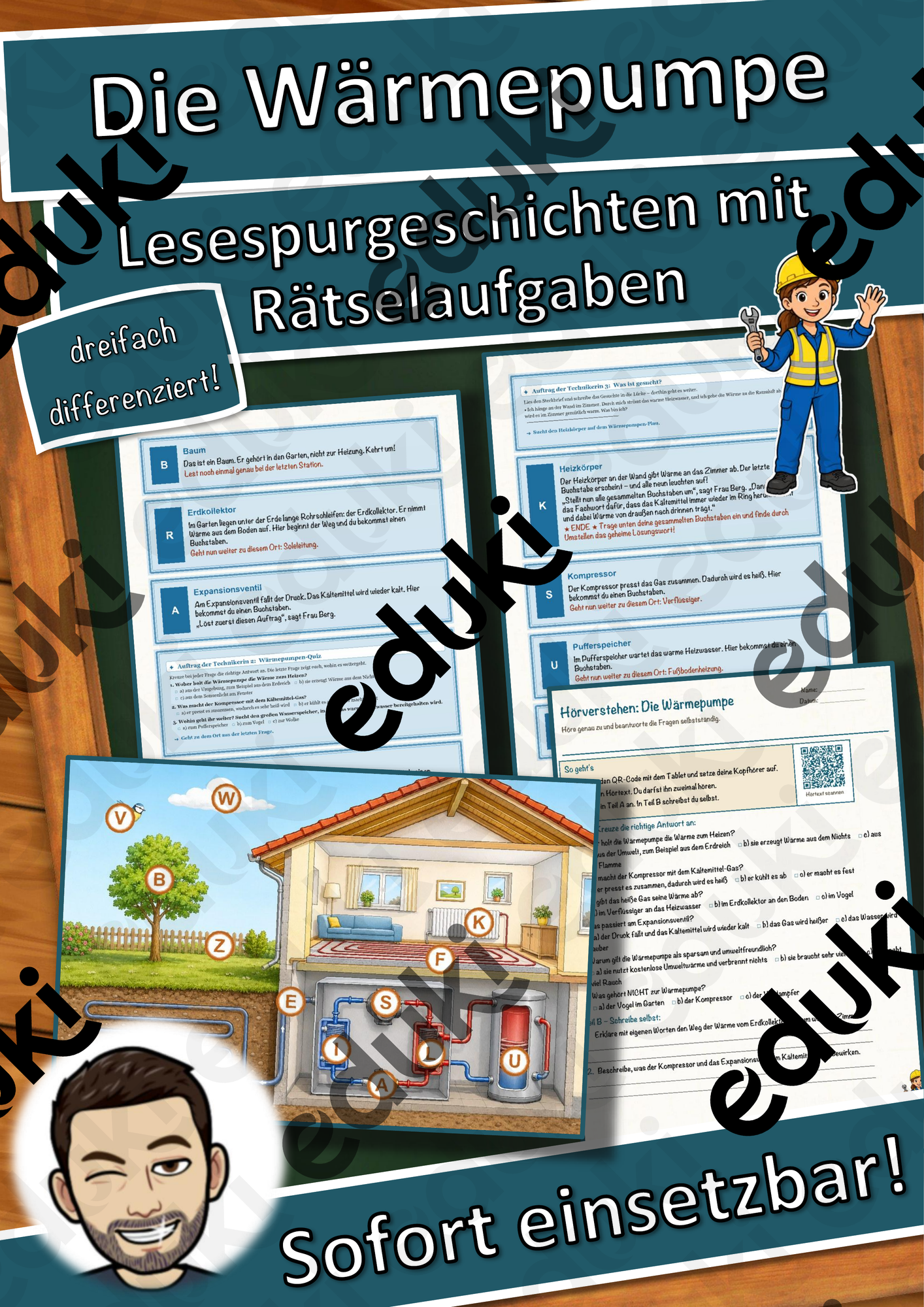 Die Wärmepumpe – Lesespurgeschichte mit Rätselaufgaben (Klasse 9)