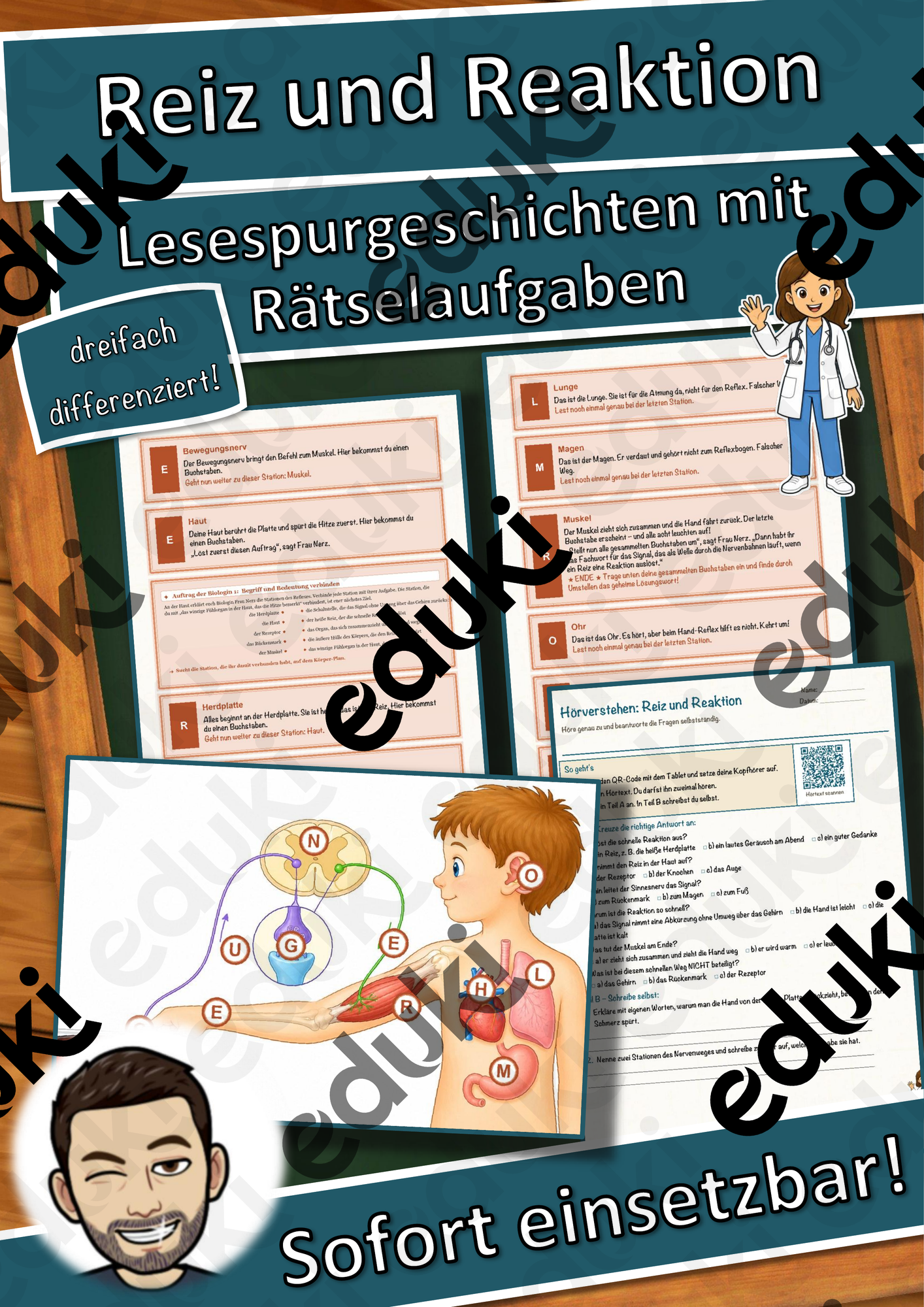 Reiz und Reaktion – Lesespurgeschichte mit Rätselaufgaben (Klasse 9)