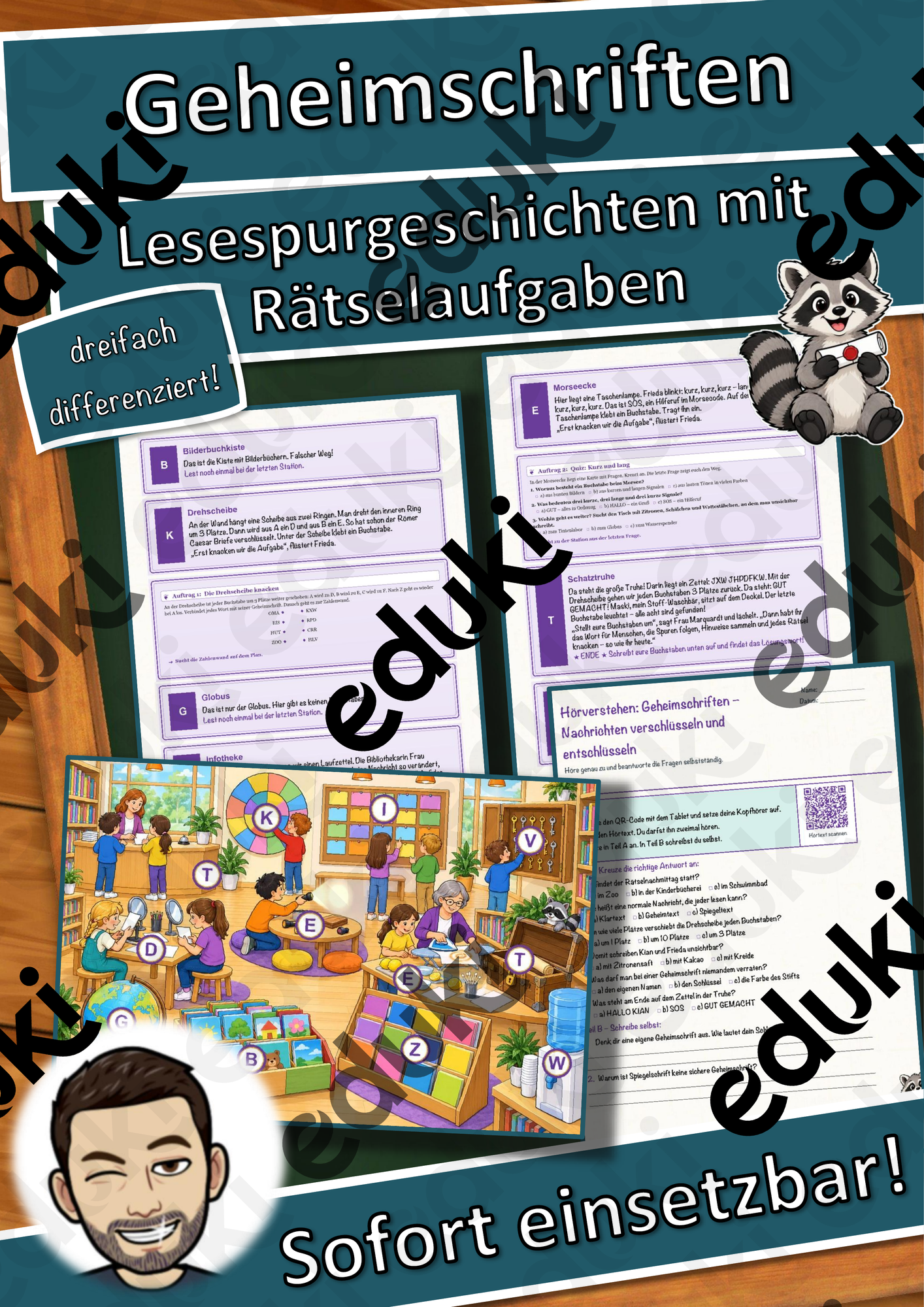 Geheimschriften – Nachrichten verschlüsseln und entschlüsseln – Lesespurgeschichte mit Rätselaufgaben (Klasse 3)