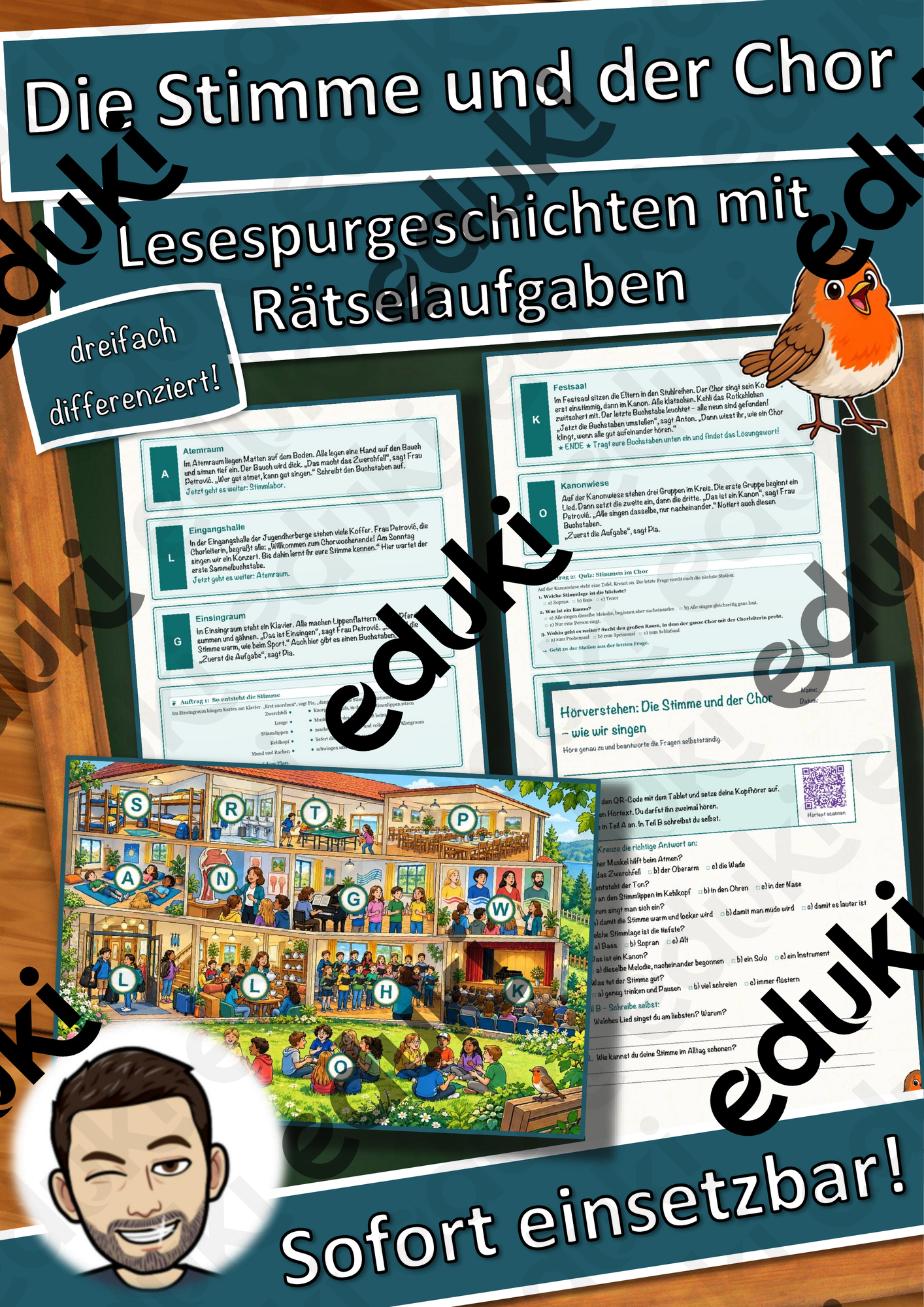 Die Stimme und der Chor – wie wir singen – Lesespurgeschichte mit Rätselaufgaben (Klasse 6)