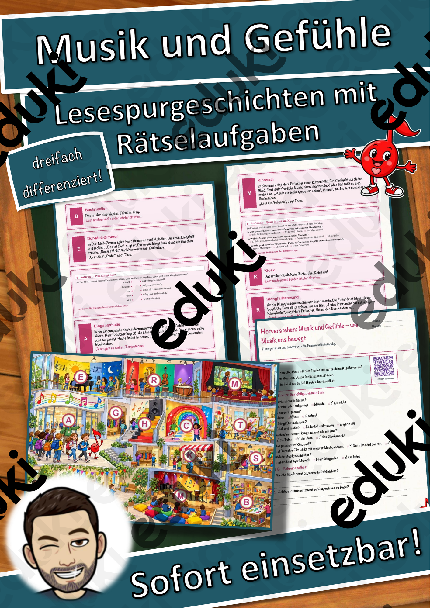 Musik und Gefühle – wie Musik uns bewegt – Lesespurgeschichte mit Rätselaufgaben (Klasse 3)