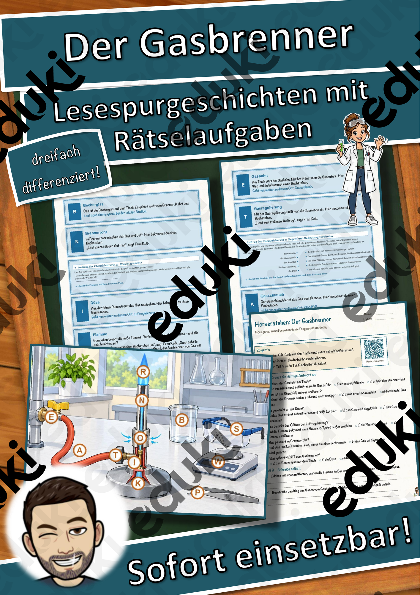Der Gasbrenner – Lesespurgeschichte mit Rätselaufgaben (Klasse 8)