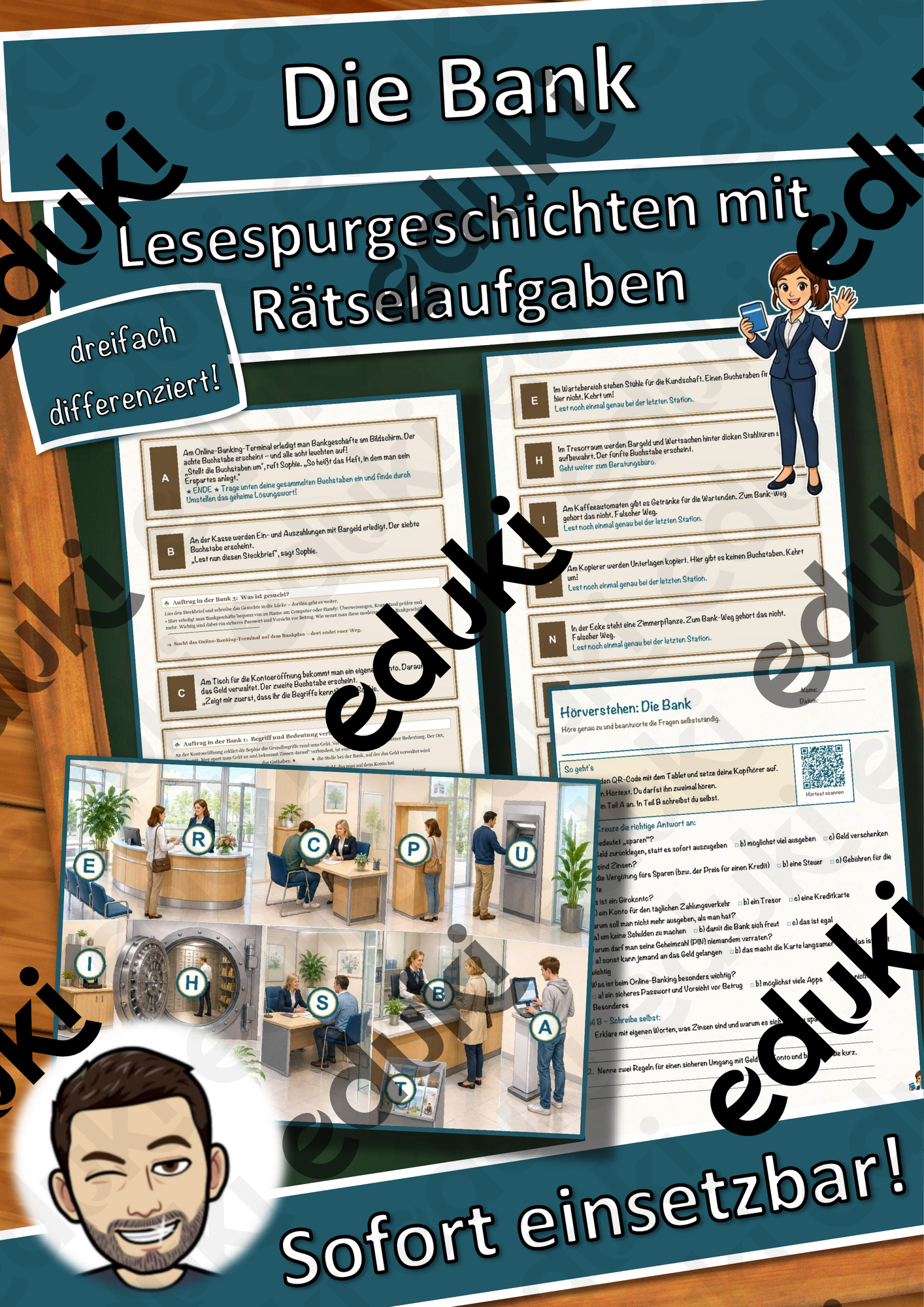 Die Bank – Lesespurgeschichte mit Rätselaufgaben (Klasse 8)