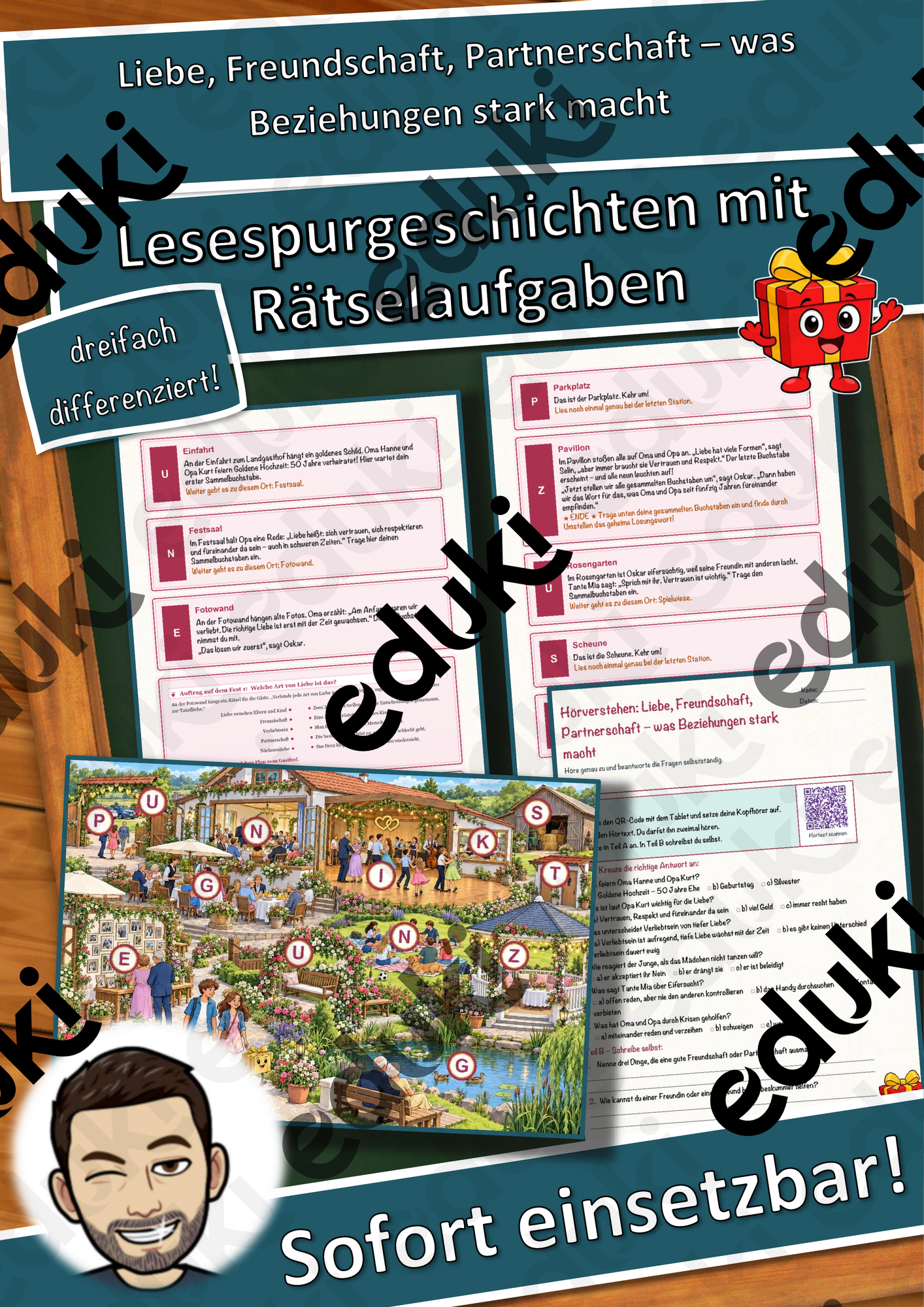 Liebe, Freundschaft, Partnerschaft – was Beziehungen stark macht – Lesespurgeschichte mit Rätselaufgaben (Klasse 9)