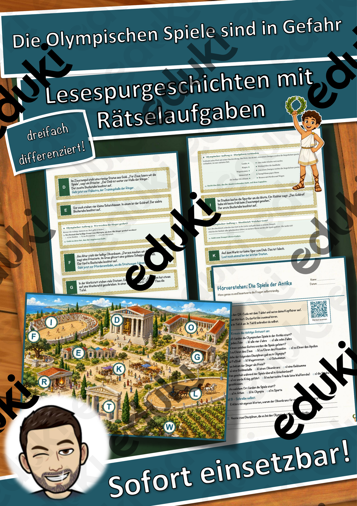 Die Olympischen Spiele sind in Gefahr – Lesespurgeschichte mit Rätselaufgaben (Klasse 6)