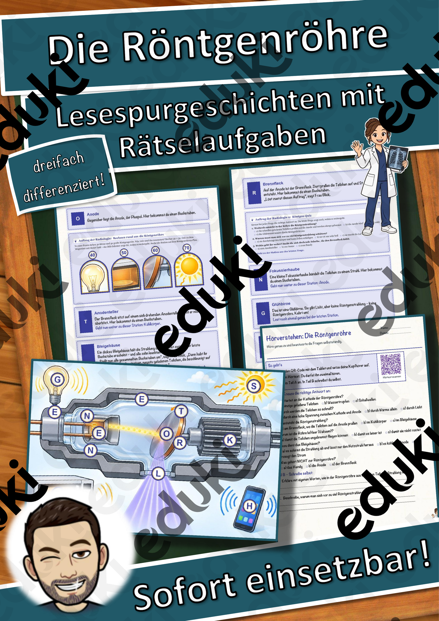 Die Röntgenröhre – Lesespurgeschichte mit Rätselaufgaben (Klasse 9)