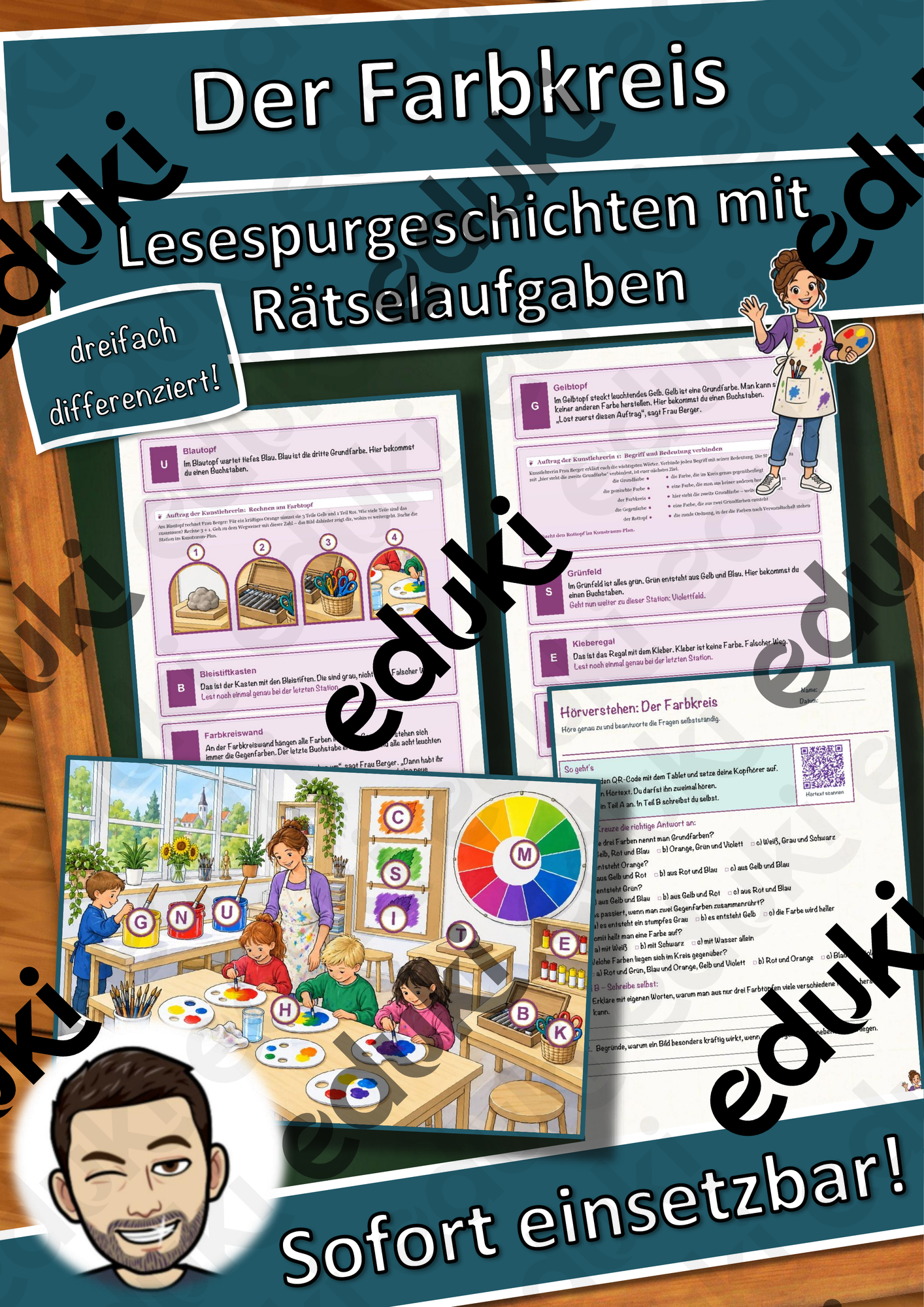 Der Farbkreis – Lesespurgeschichte mit Rätselaufgaben (Klasse 5)