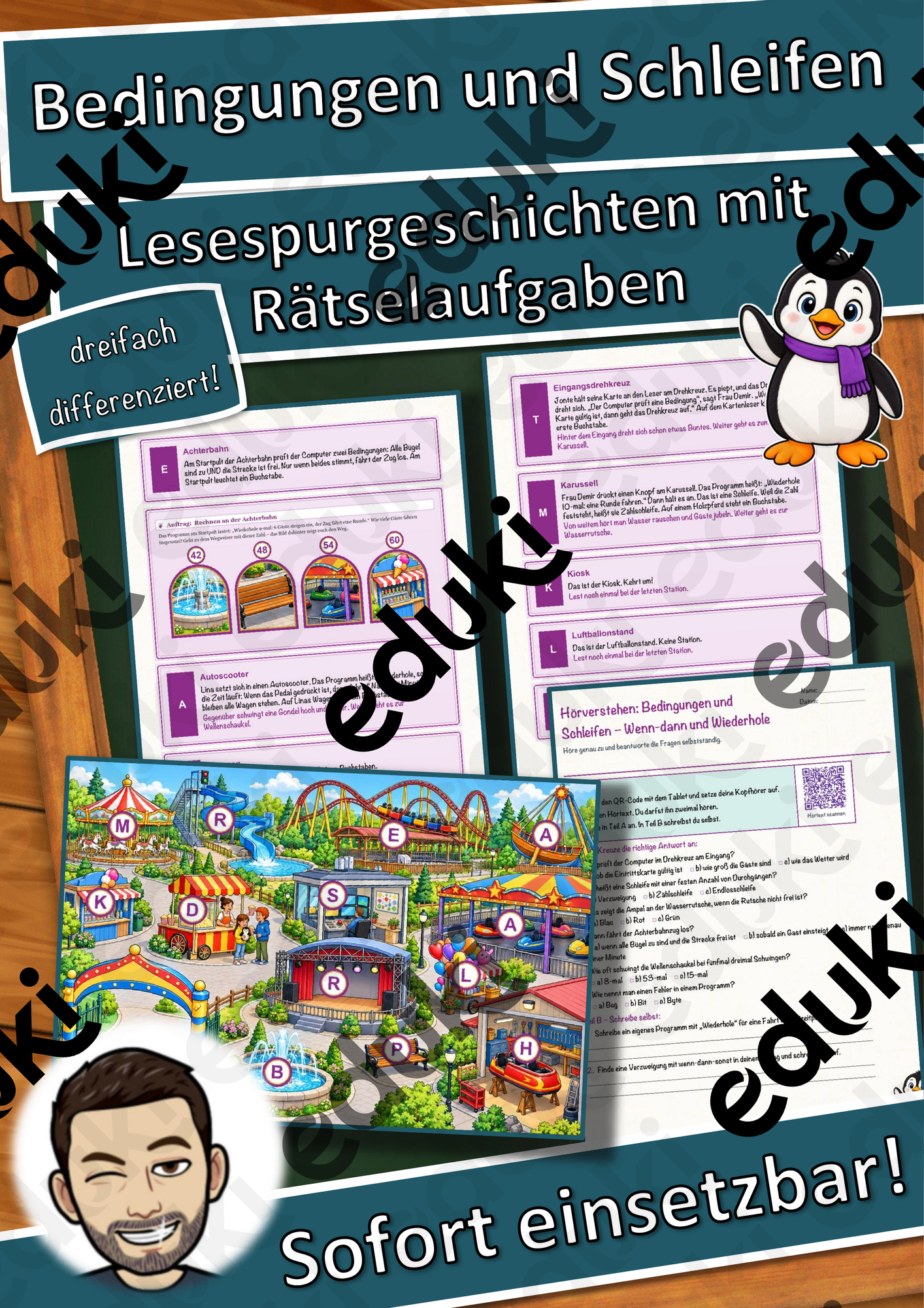Bedingungen und Schleifen – Wenn-dann und Wiederhole – Lesespurgeschichte mit Rätselaufgaben (Klasse 6)