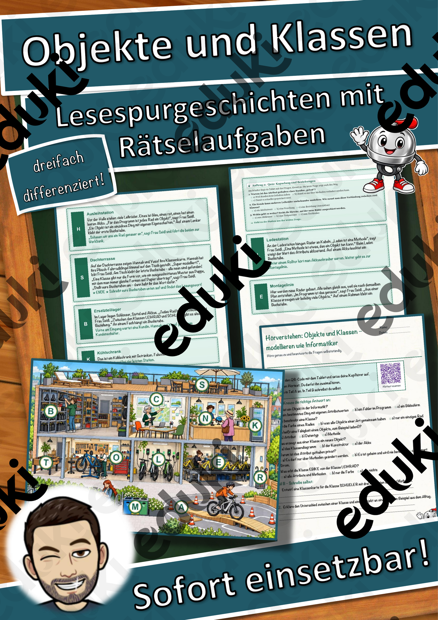 Objekte und Klassen – modellieren wie Informatiker – Lesespurgeschichte mit Rätselaufgaben (Klasse 10)