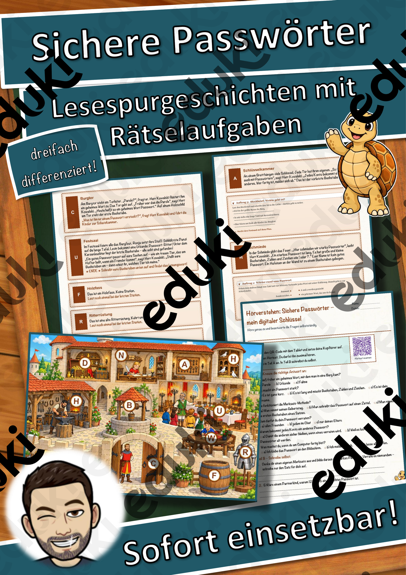 Sichere Passwörter – mein digitaler Schlüssel – Lesespurgeschichte mit Rätselaufgaben (Klasse 3)
