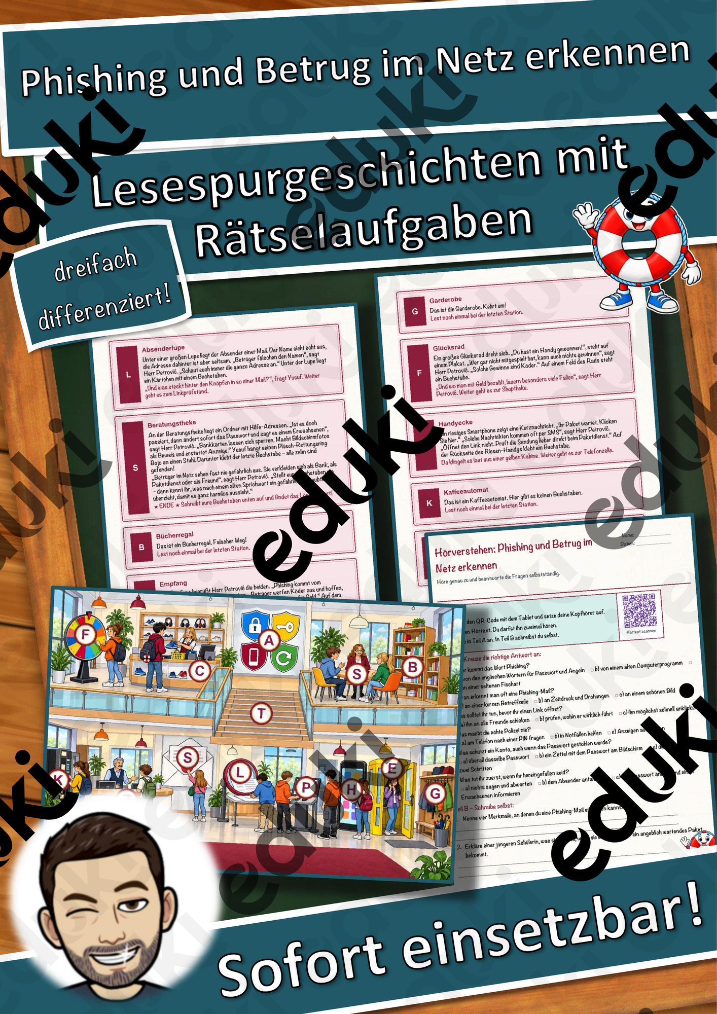 Phishing und Betrug im Netz erkennen – Lesespurgeschichte mit Rätselaufgaben (Klasse 9)