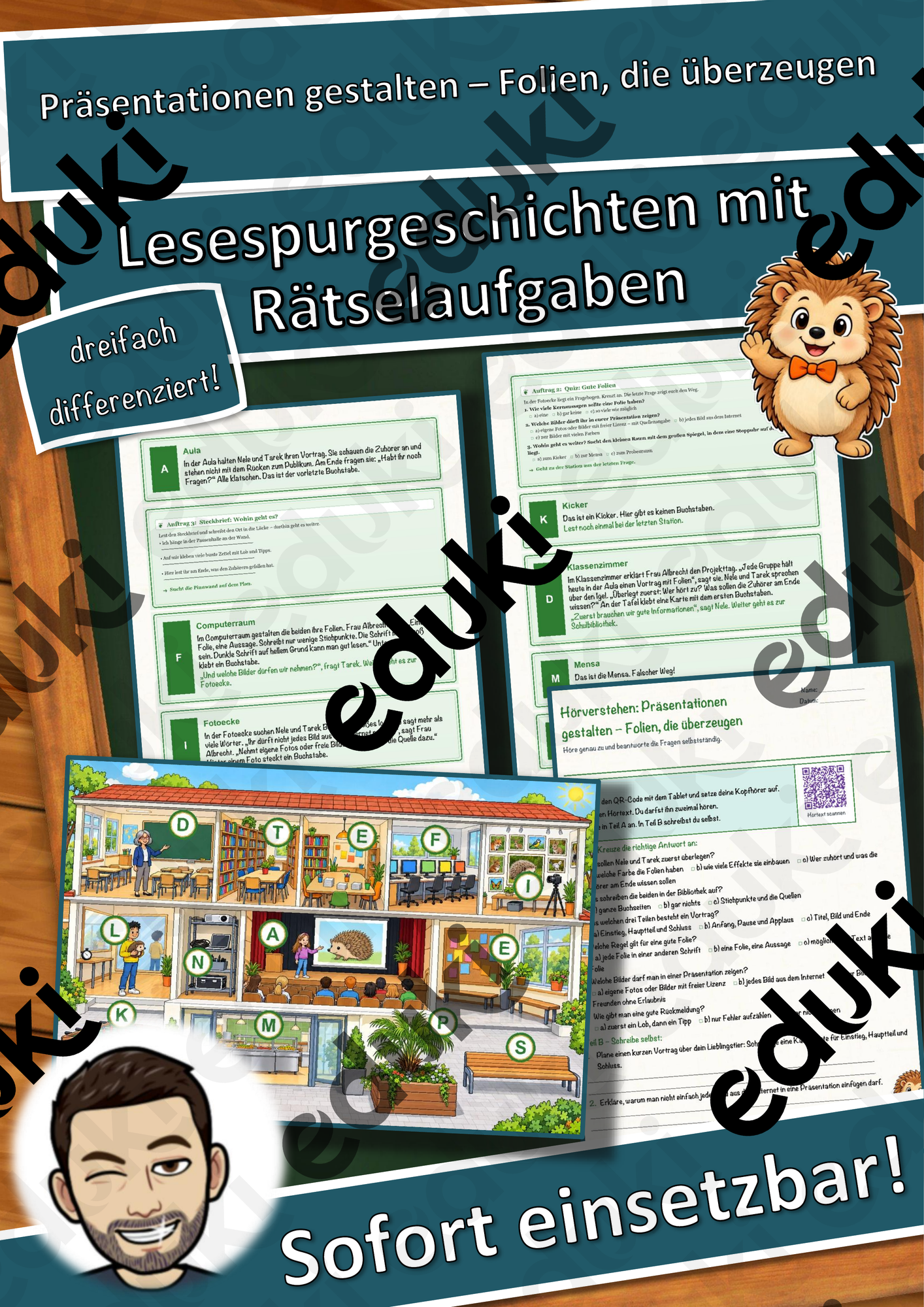 Präsentationen gestalten – Folien, die überzeugen – Lesespurgeschichte mit Rätselaufgaben (Klasse 6)