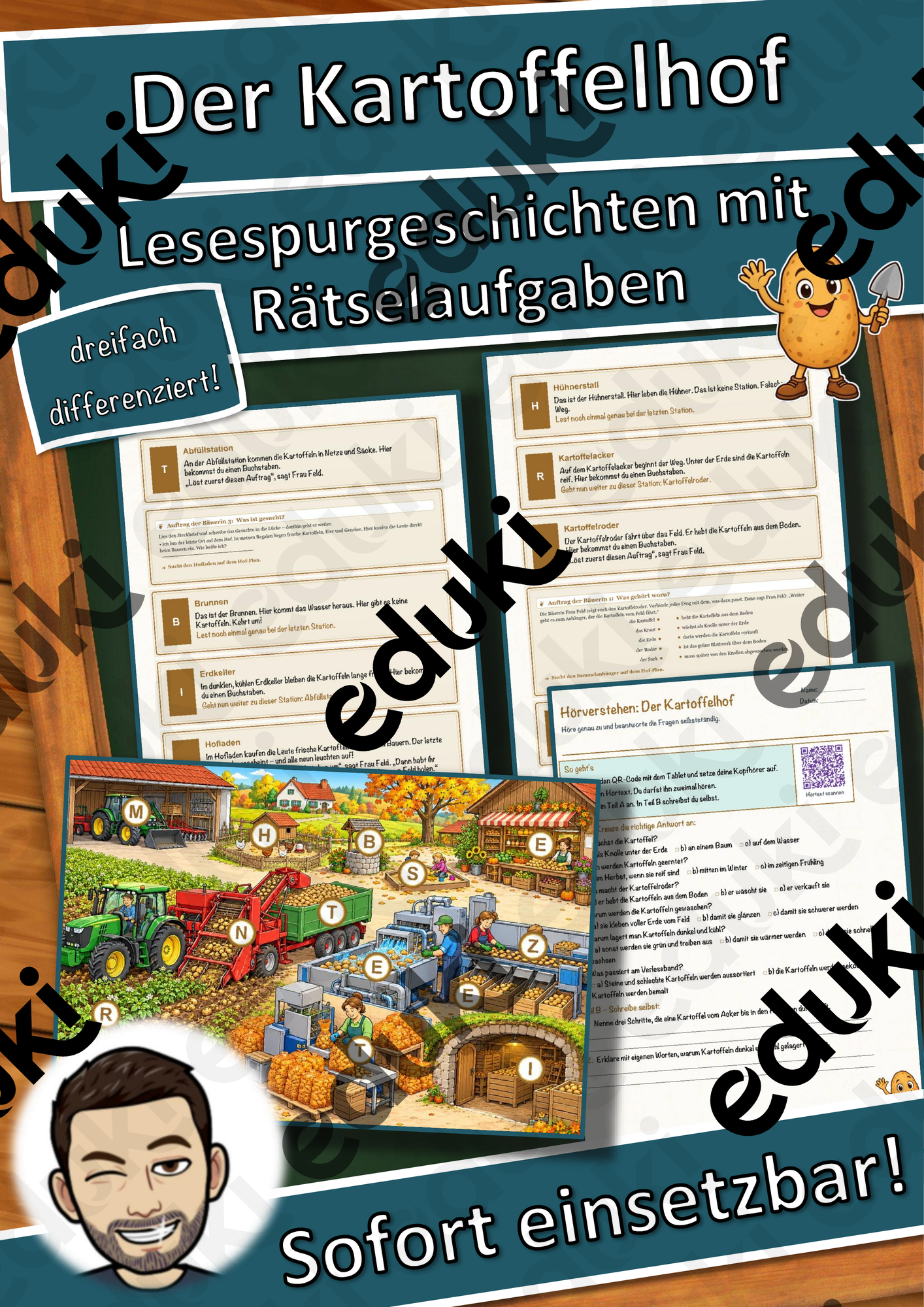 Der Kartoffelhof – Lesespurgeschichte mit Rätselaufgaben (Klasse 3)