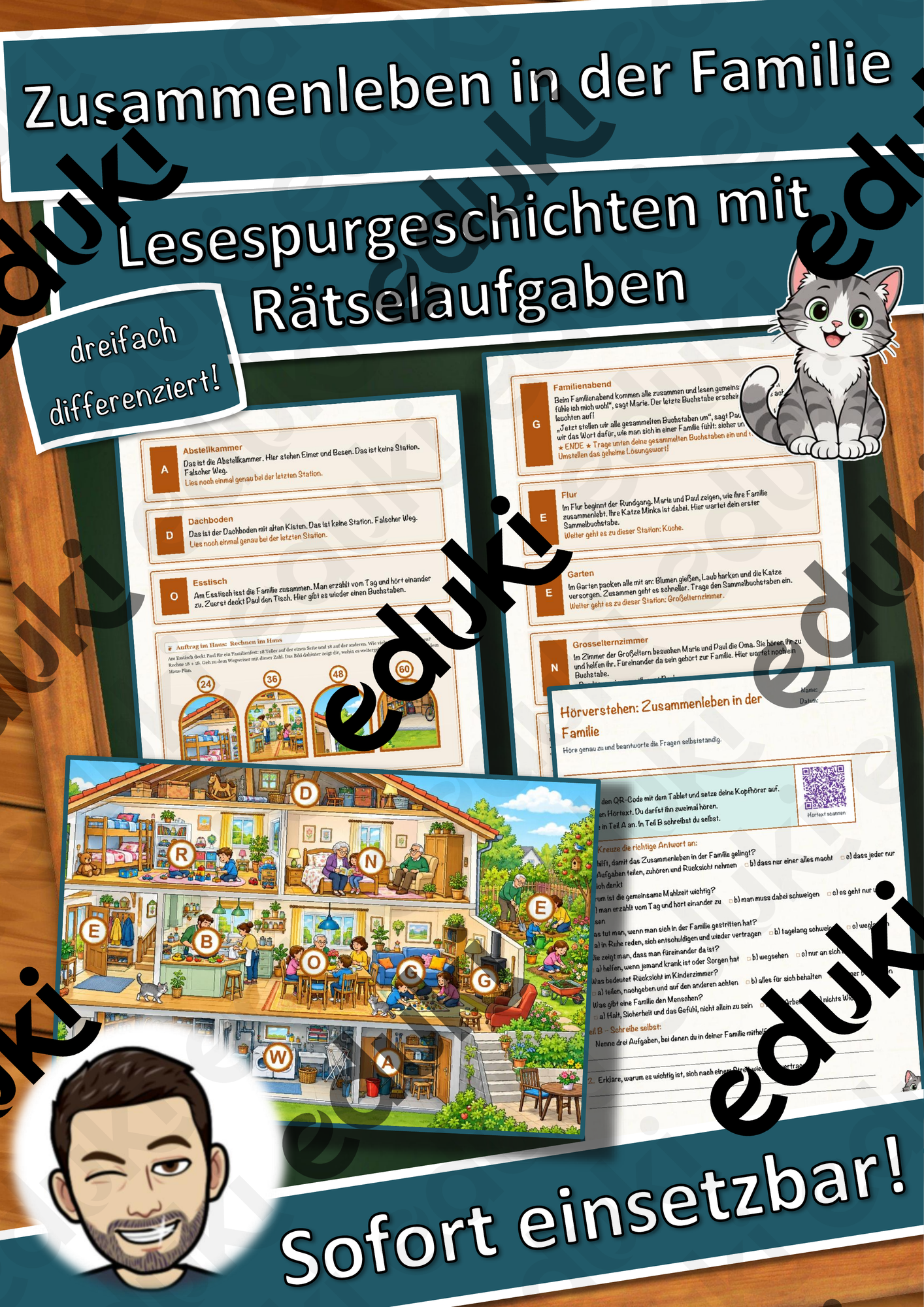 Zusammenleben in der Familie – Lesespurgeschichte mit Rätselaufgaben (Klasse 5)