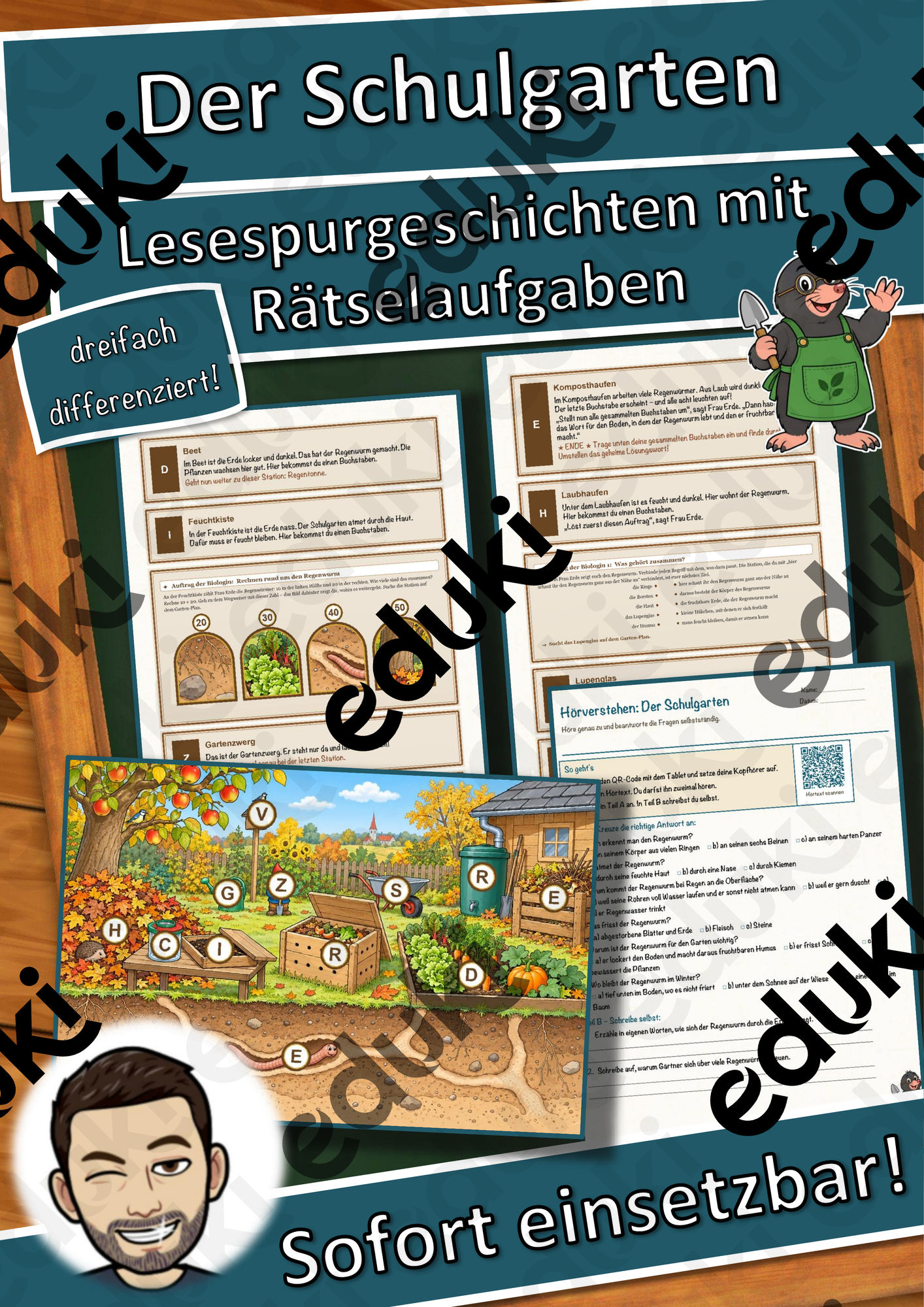 Der Schulgarten – Lesespurgeschichte mit Rätselaufgaben (Klasse 3)