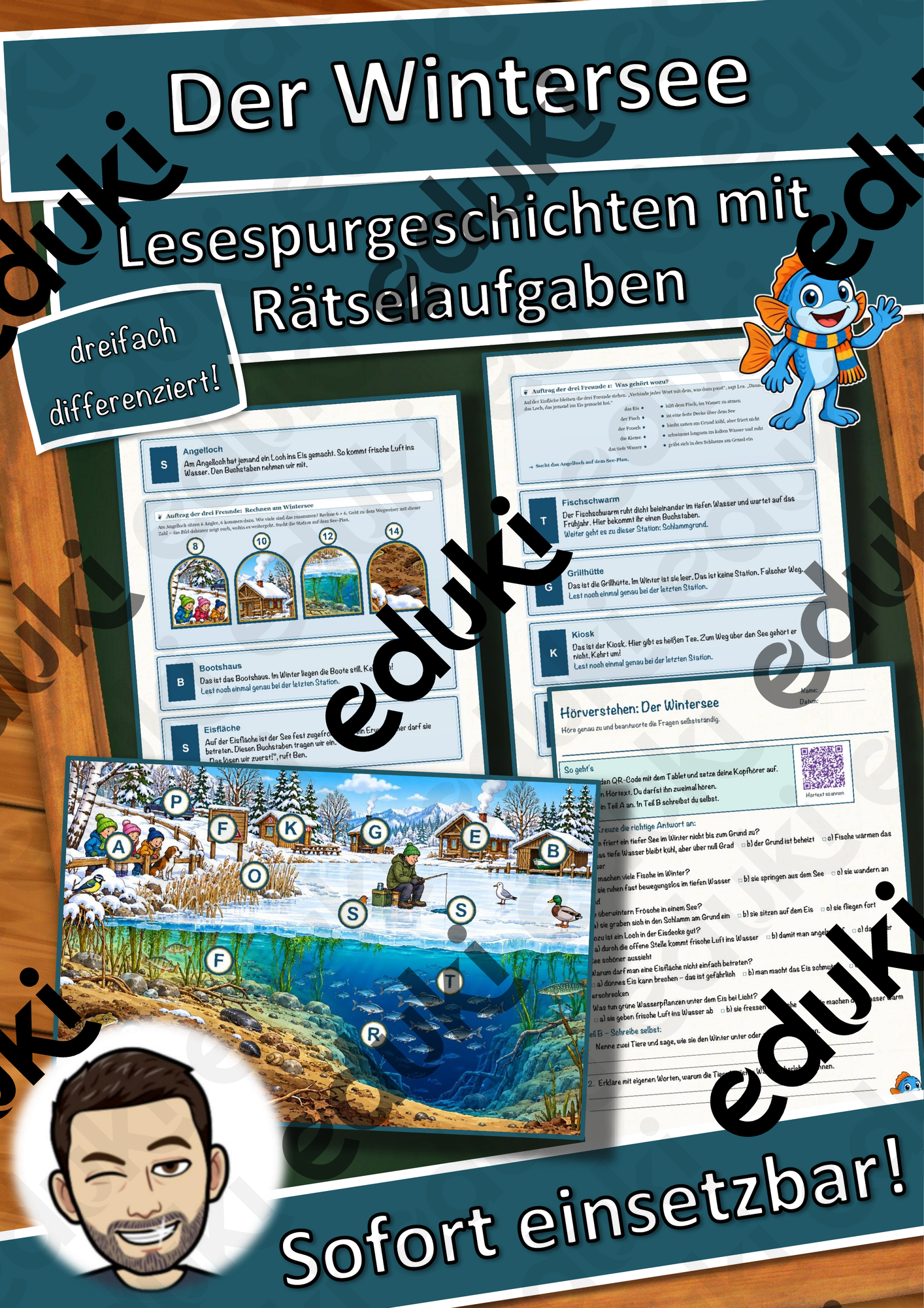 Der Wintersee – Lesespurgeschichte mit Rätselaufgaben (Klasse 3)