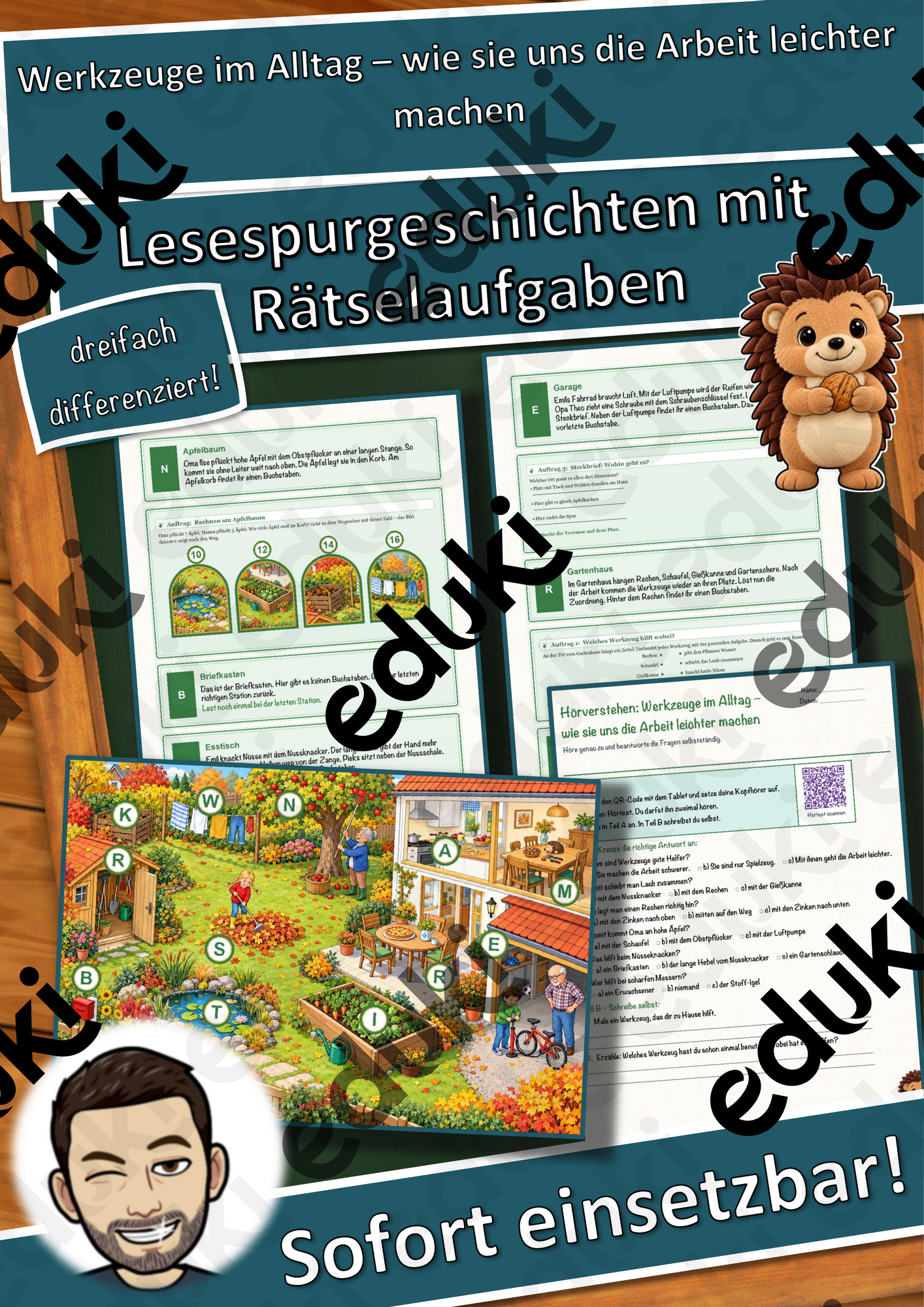 Werkzeuge im Alltag – wie sie uns die Arbeit leichter machen – Lesespurgeschichte mit Rätselaufgaben (Klasse 1)