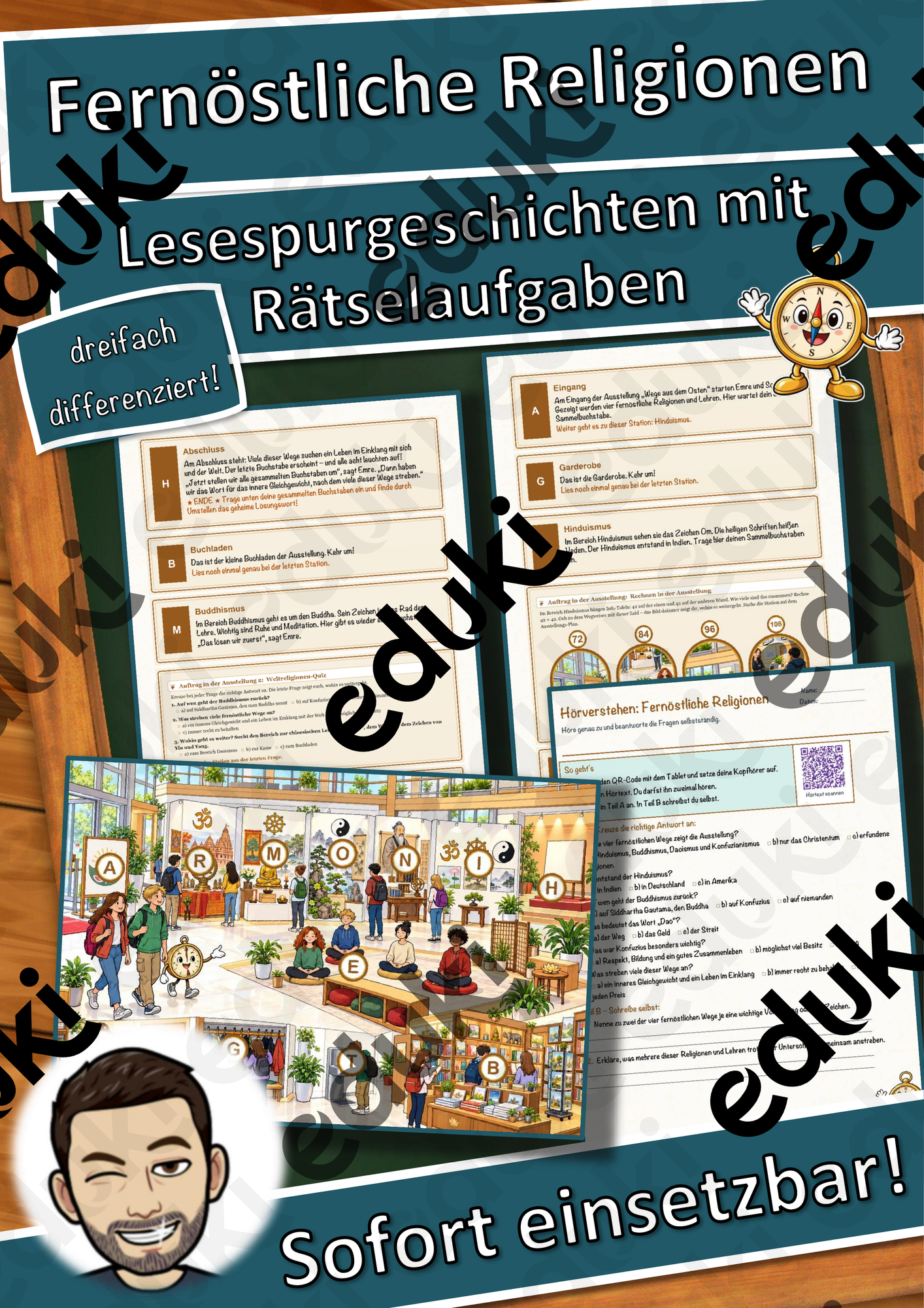 Fernöstliche Religionen – Lesespurgeschichte mit Rätselaufgaben (Klasse 9)
