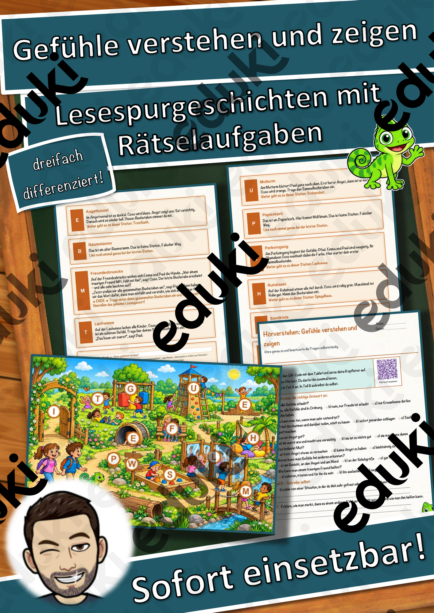 Gefühle verstehen und zeigen – Lesespurgeschichte mit Rätselaufgaben (Klasse 3)