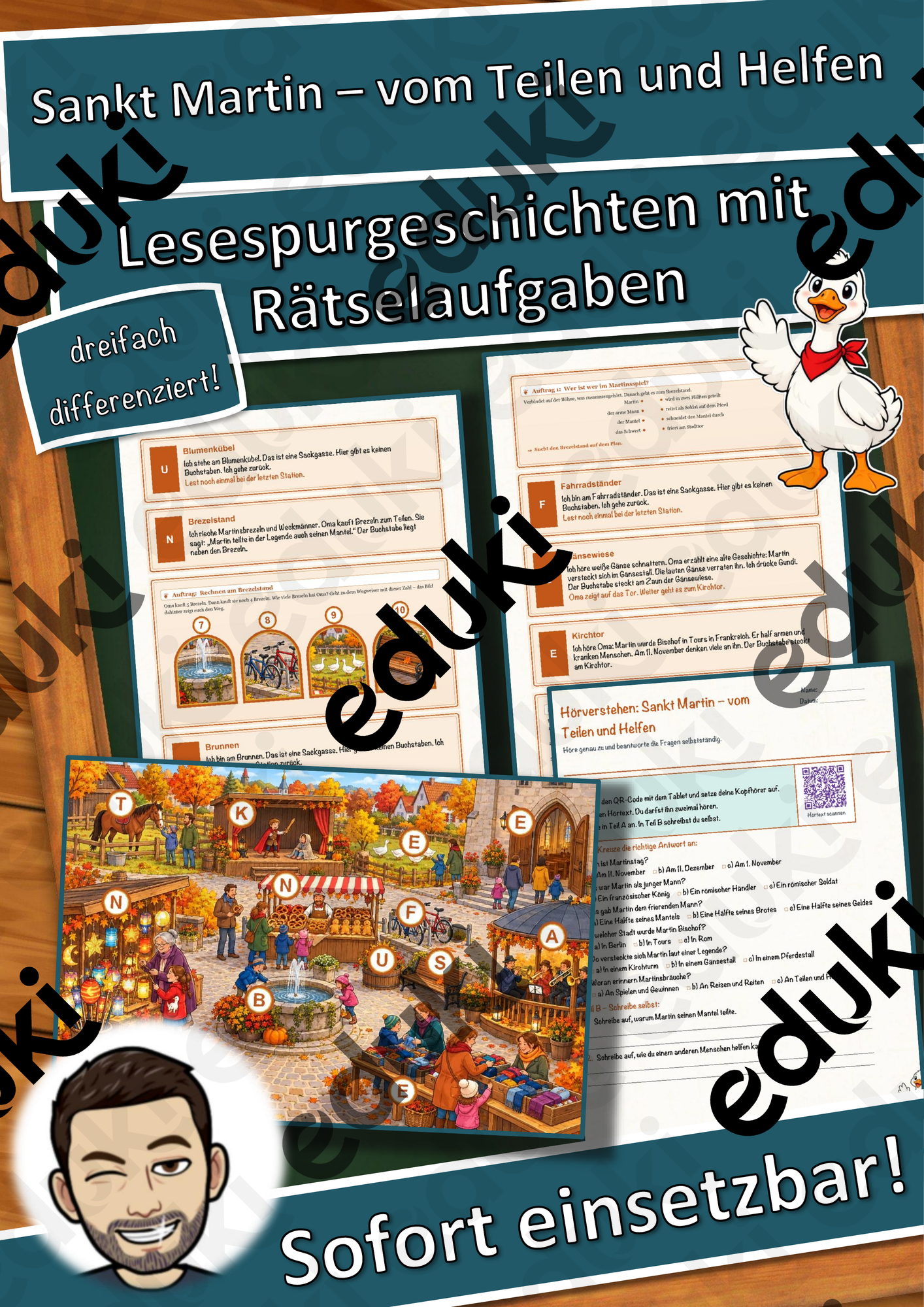 Sankt Martin – vom Teilen und Helfen – Lesespurgeschichte mit Rätselaufgaben (Klasse 2)