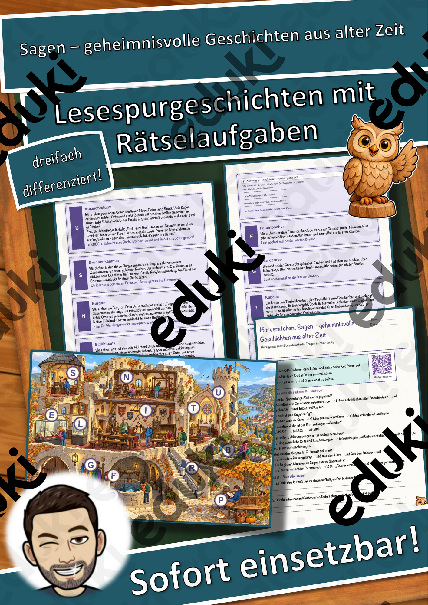 Sagen – geheimnisvolle Geschichten aus alter Zeit – Lesespurgeschichte mit Rätselaufgaben (Klasse 6)