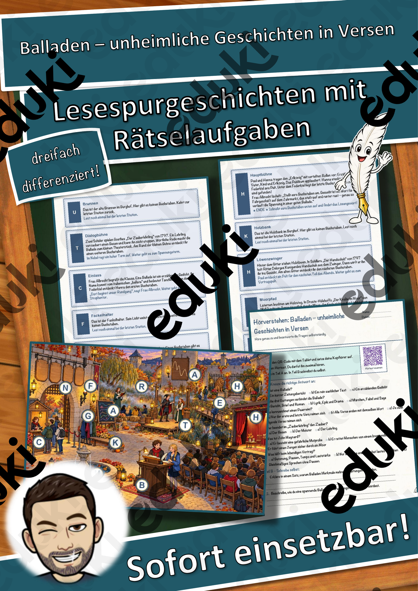 Balladen – unheimliche Geschichten in Versen – Lesespurgeschichte mit Rätselaufgaben (Klasse 7)