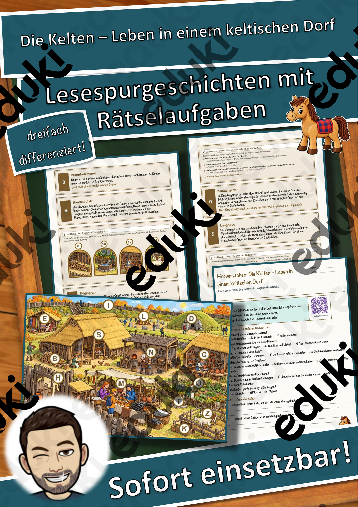 Die Kelten – Leben in einem keltischen Dorf – Lesespurgeschichte mit Rätselaufgaben (Klasse 6)