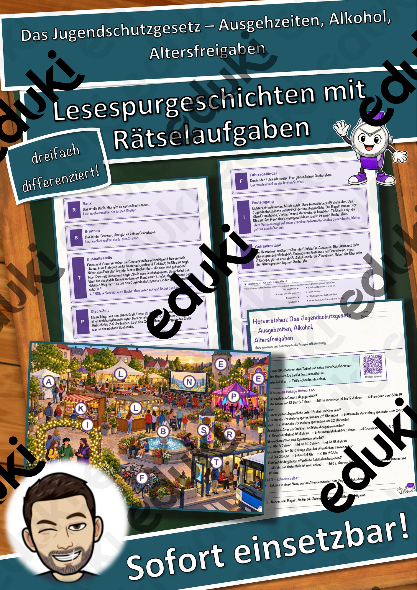 Das Jugendschutzgesetz – Ausgehzeiten, Alkohol, Altersfreigaben – Lesespurgeschichte mit Rätselaufgaben (Klasse 8)