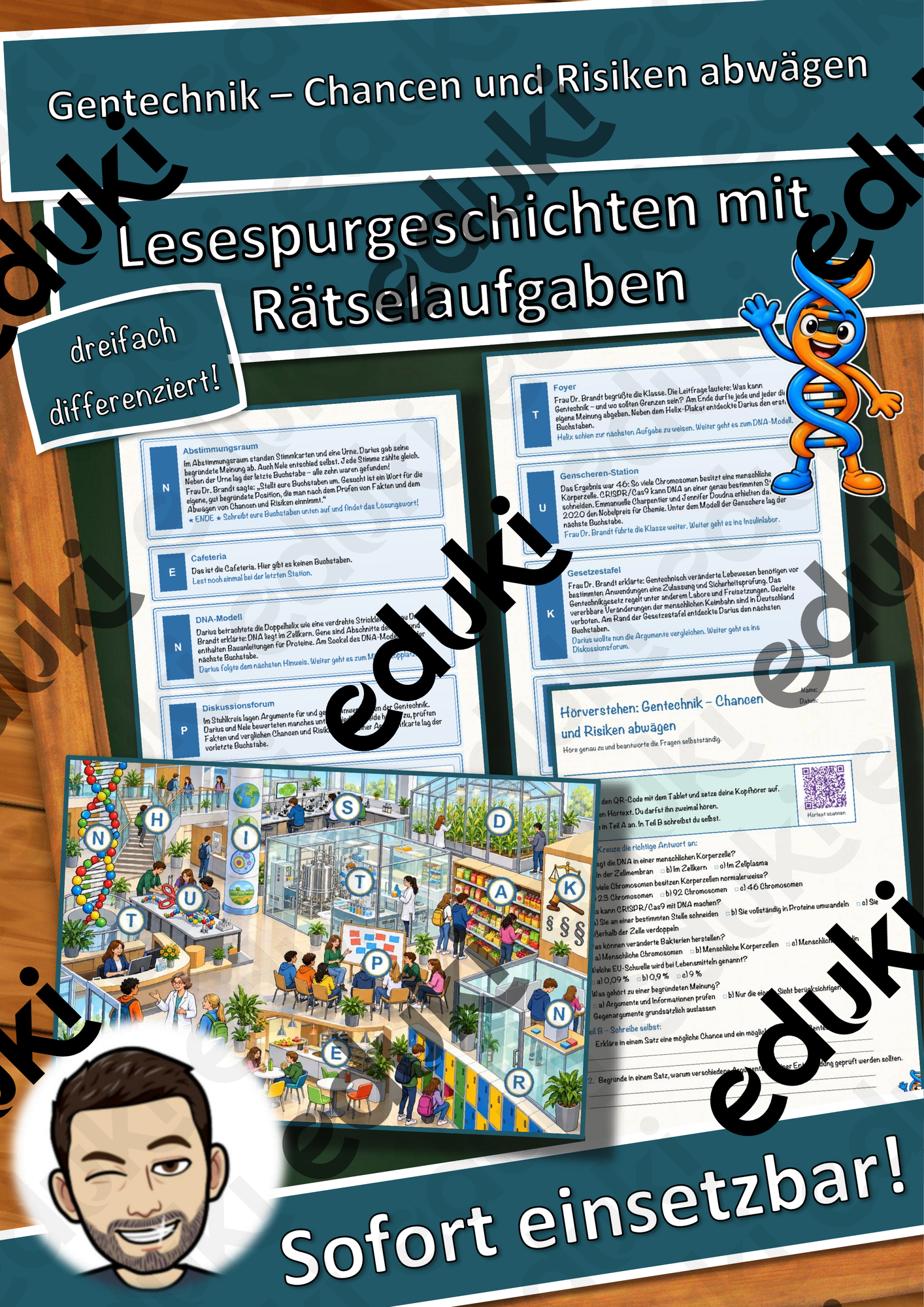 Gentechnik – Chancen und Risiken abwägen – Lesespurgeschichte mit Rätselaufgaben (Klasse 10)