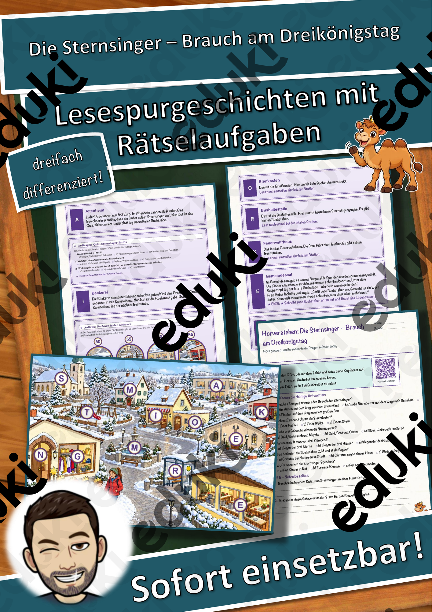 Die Sternsinger – Brauch am Dreikönigstag – Lesespurgeschichte mit Rätselaufgaben (Klasse 3)