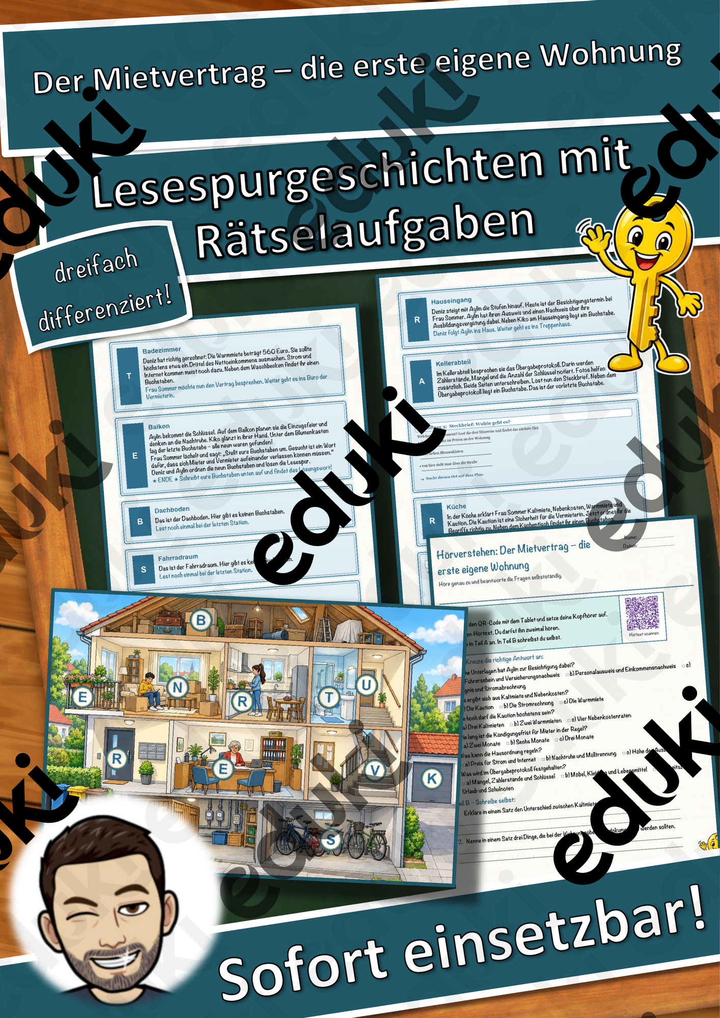 Der Mietvertrag – die erste eigene Wohnung – Lesespurgeschichte mit Rätselaufgaben (Klasse 9)