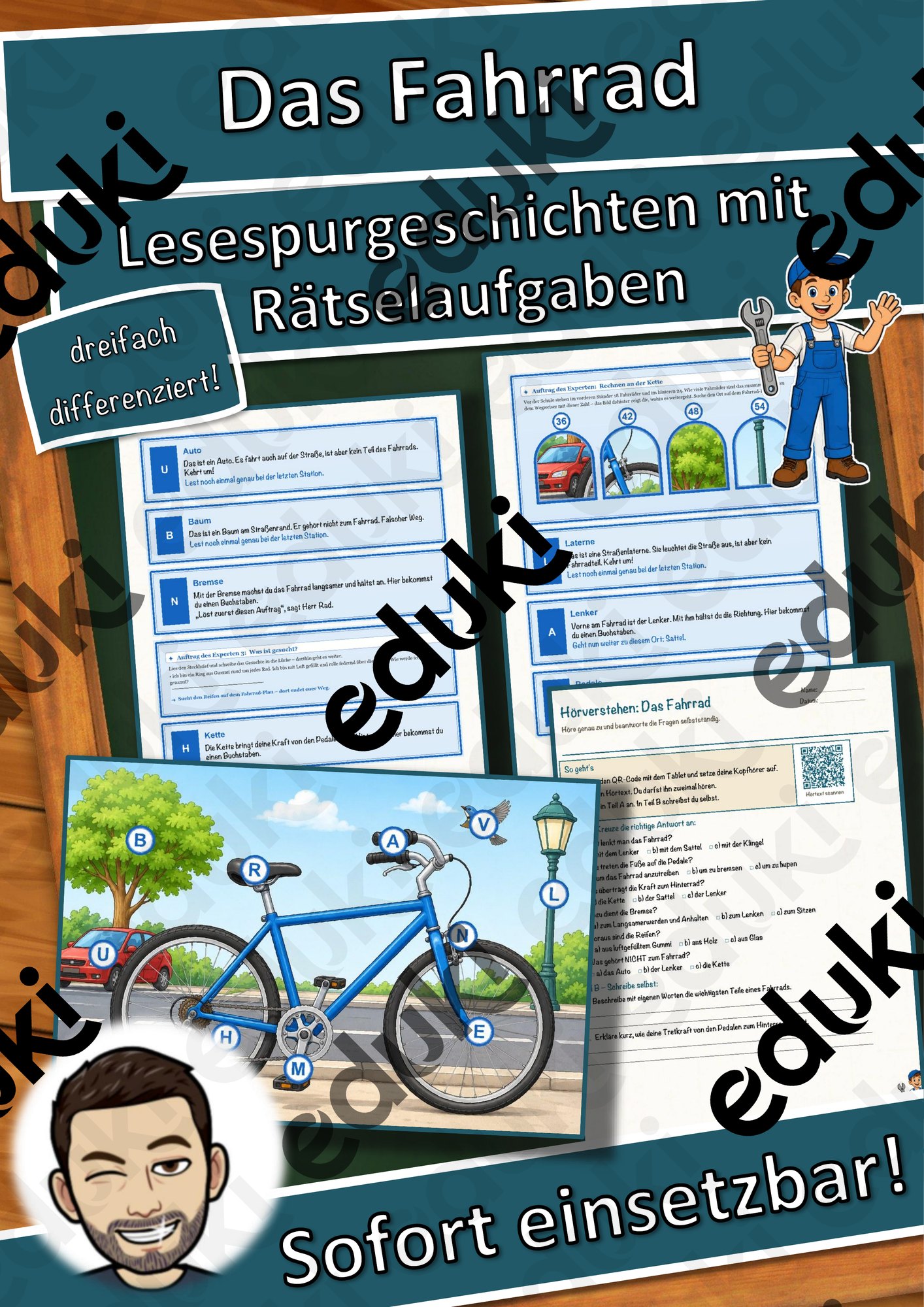 Das Fahrrad – Lesespurgeschichte mit Rätselaufgaben (Klasse 4)