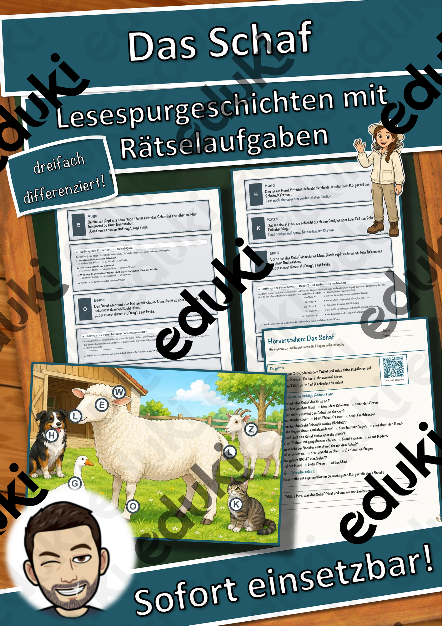 Das Schaf – Lesespurgeschichte mit Rätselaufgaben (Klasse 5)