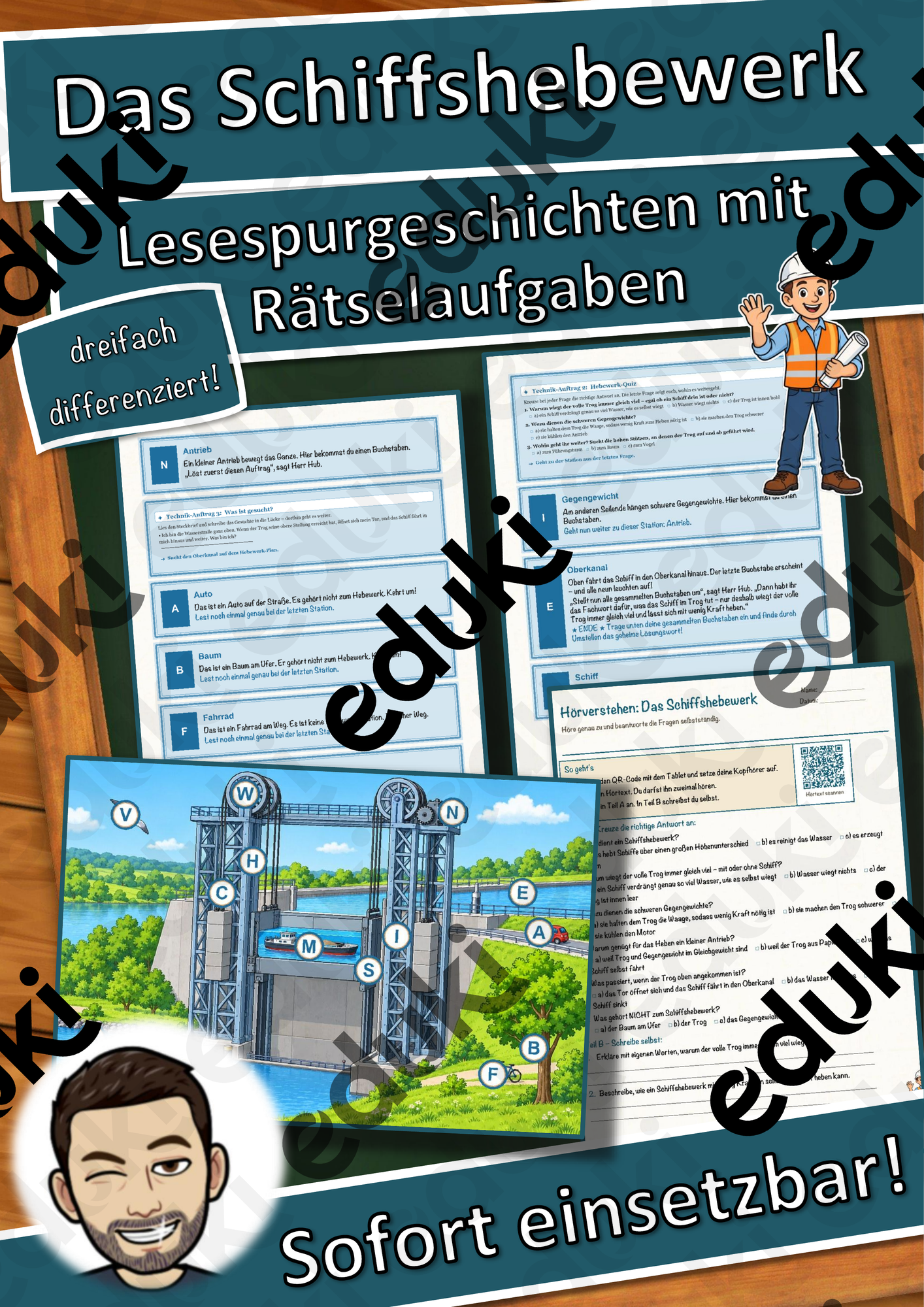 Das Schiffshebewerk – Lesespurgeschichte mit Rätselaufgaben (Klasse 8)