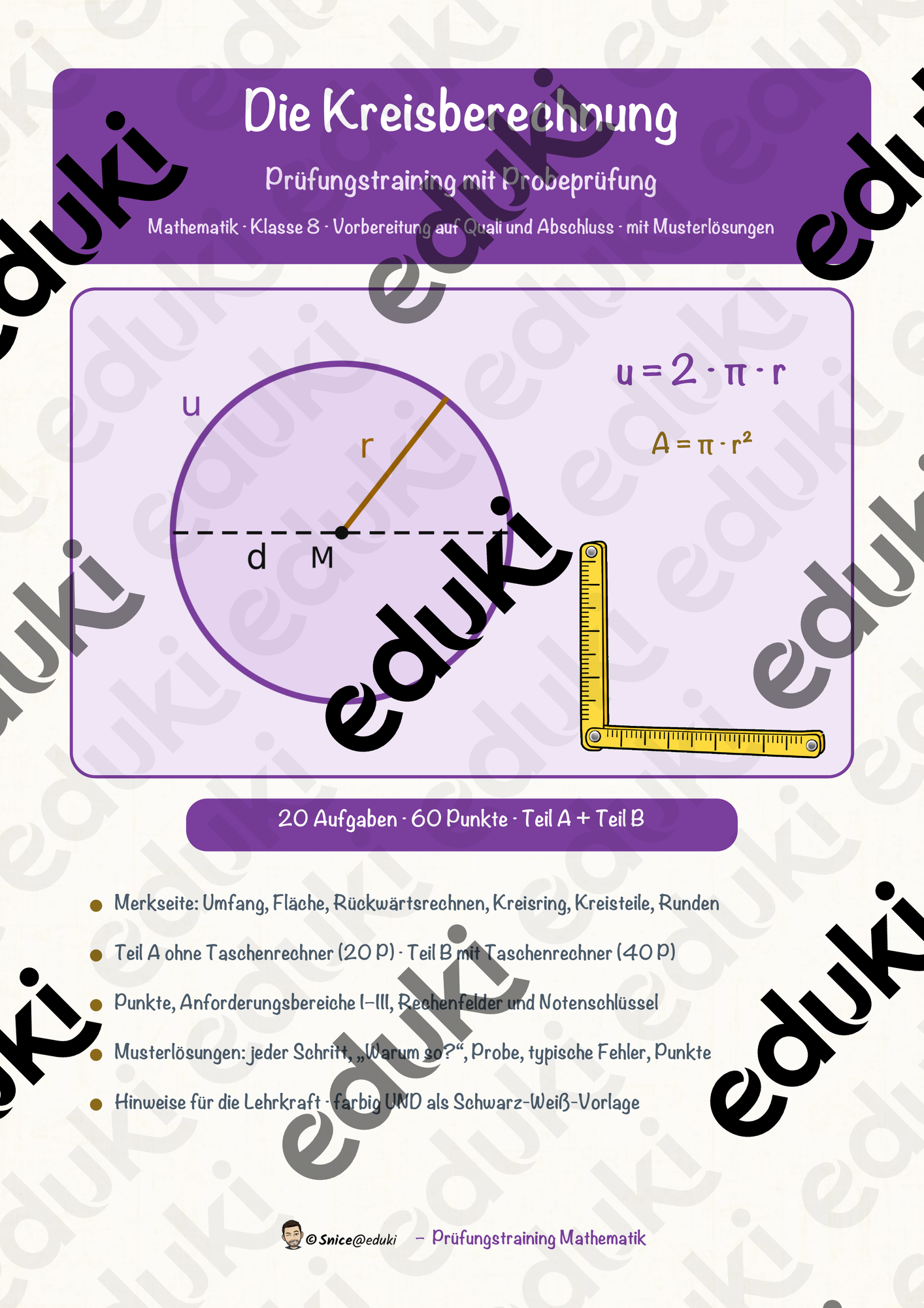 Die Kreisberechnung – Prüfungstraining Mathematik (Klasse 8)