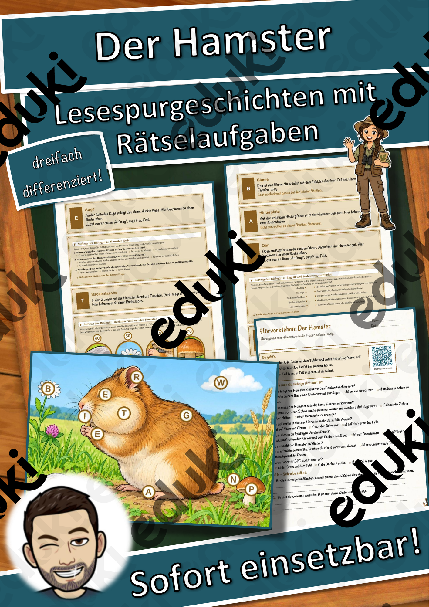 Der Hamster – Lesespurgeschichte mit Rätselaufgaben (Klasse 8)