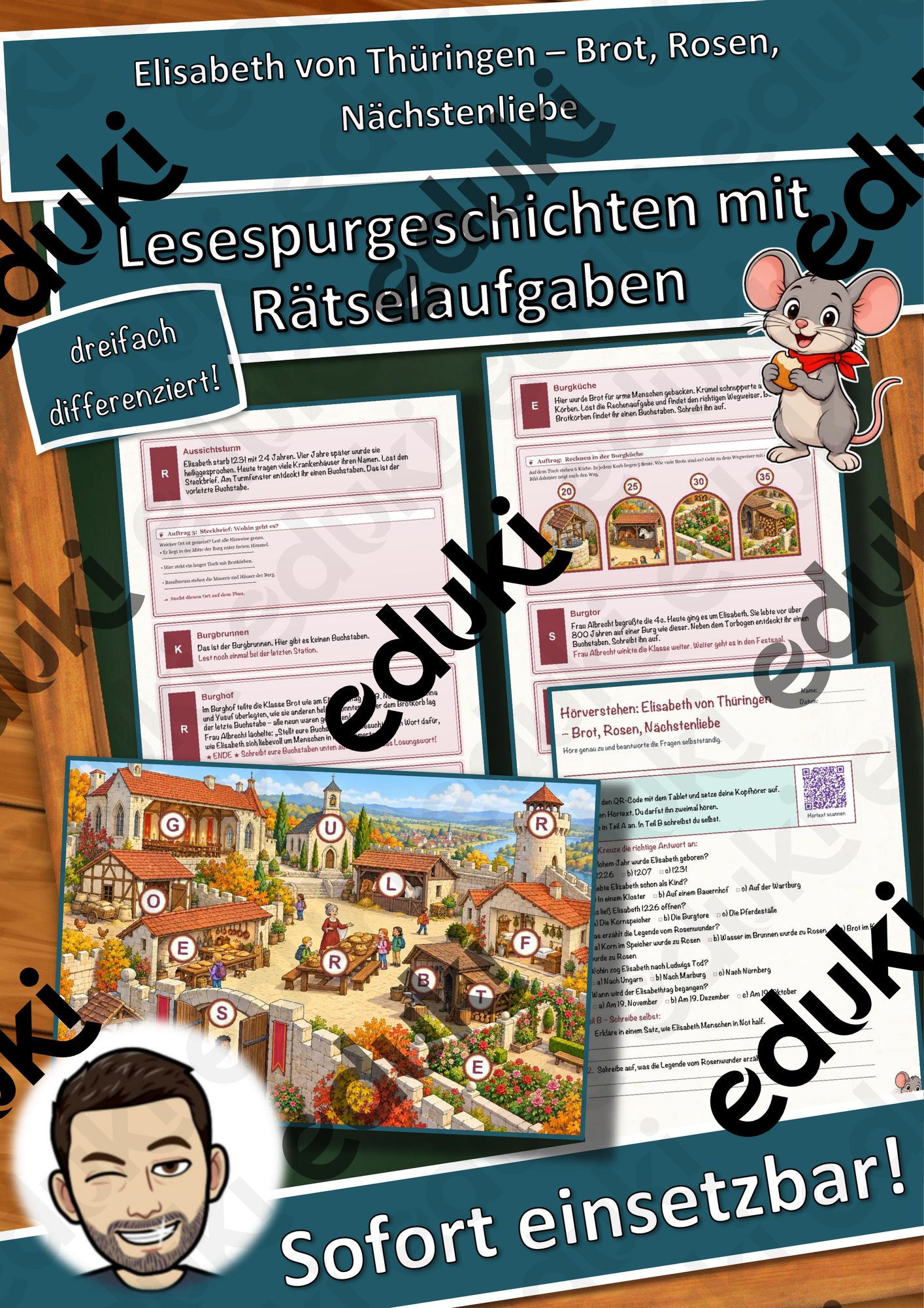 Elisabeth von Thüringen – Brot, Rosen, Nächstenliebe – Lesespurgeschichte mit Rätselaufgaben (Klasse 4)