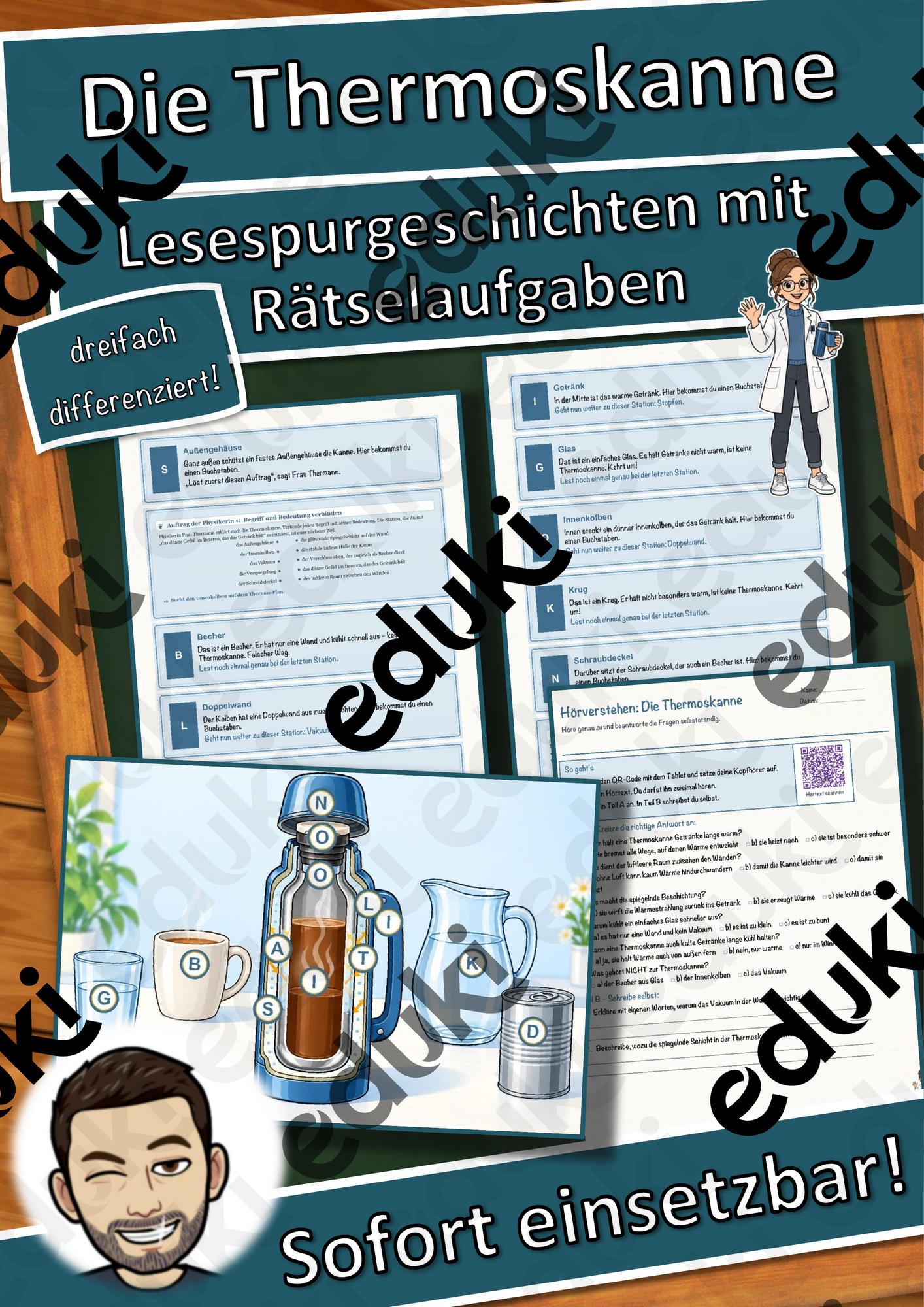 Die Thermoskanne – Lesespurgeschichte mit Rätselaufgaben (Klasse 8)