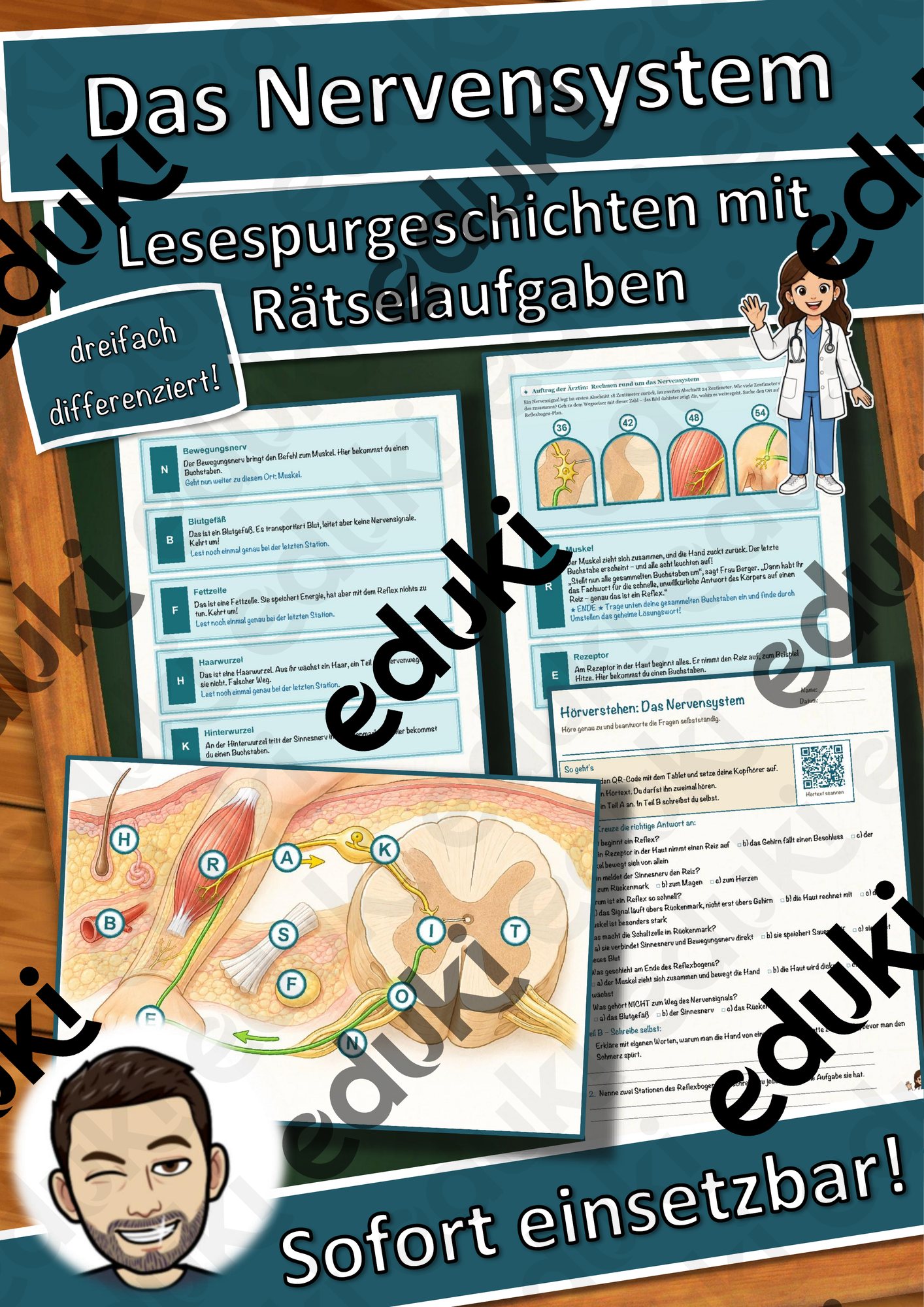 Das Nervensystem – Lesespurgeschichte mit Rätselaufgaben (Klasse 9)
