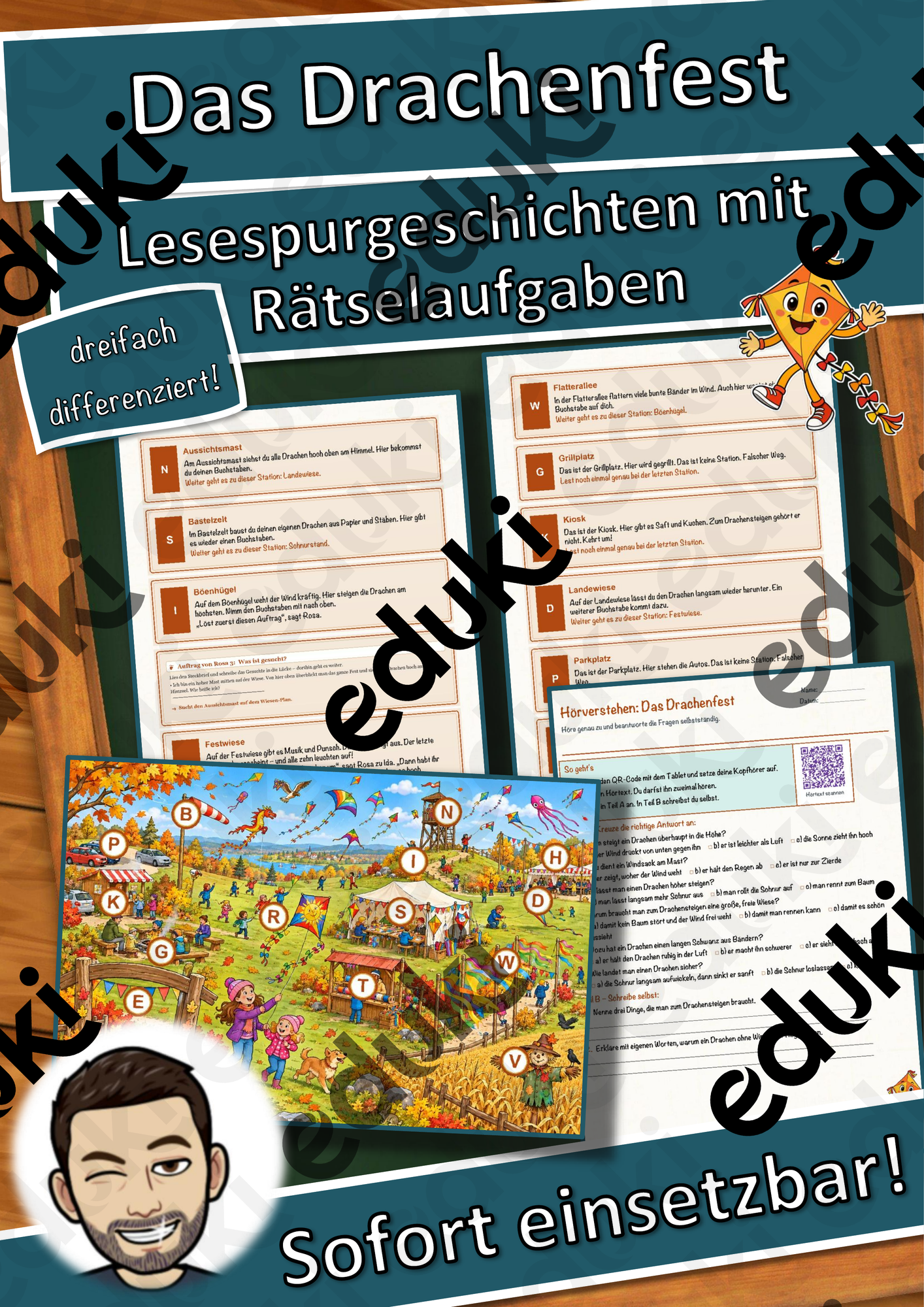 Das Drachenfest – Lesespurgeschichte mit Rätselaufgaben (Klasse 3)