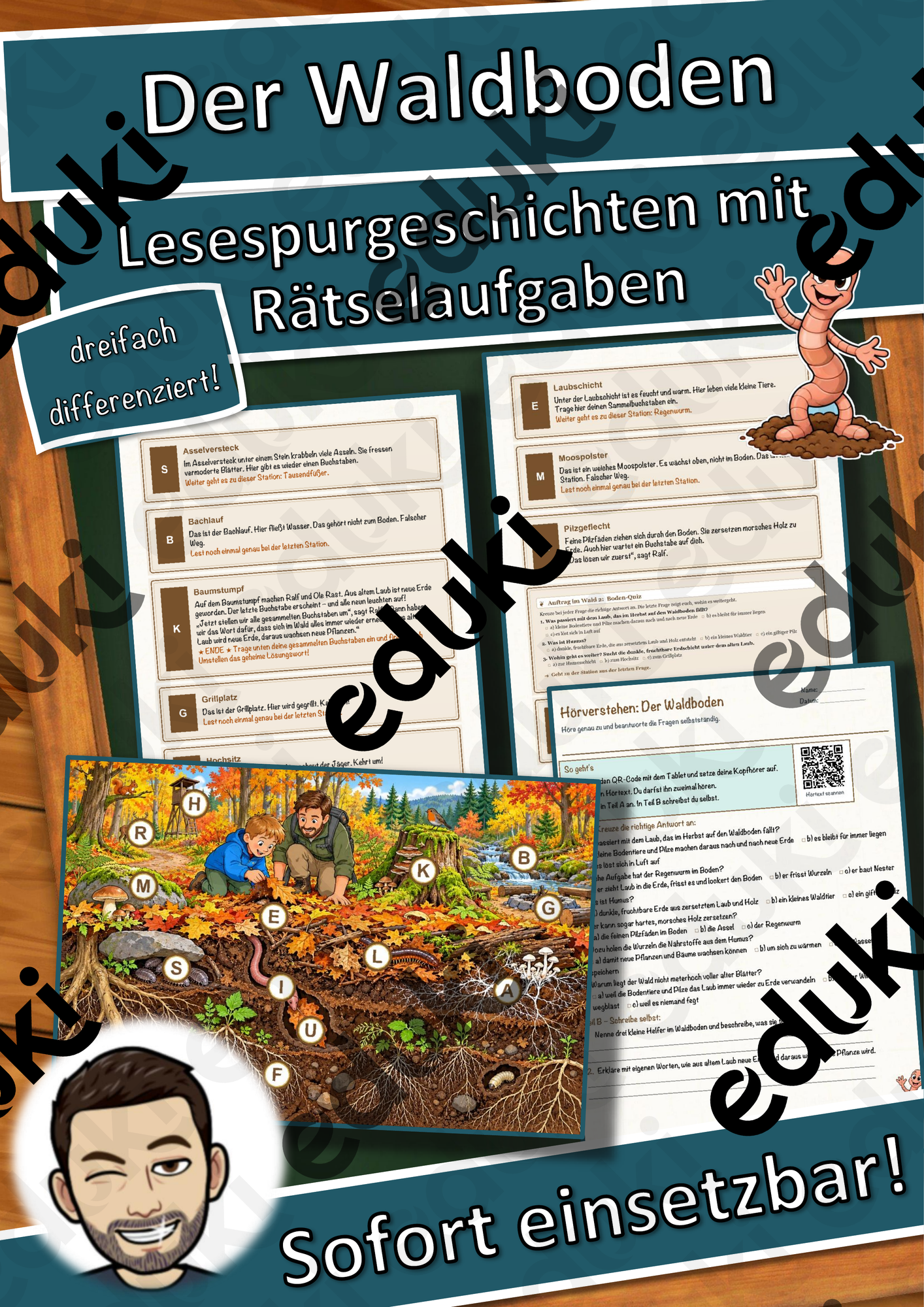 Der Waldboden – Lesespurgeschichte mit Rätselaufgaben (Klasse 3)