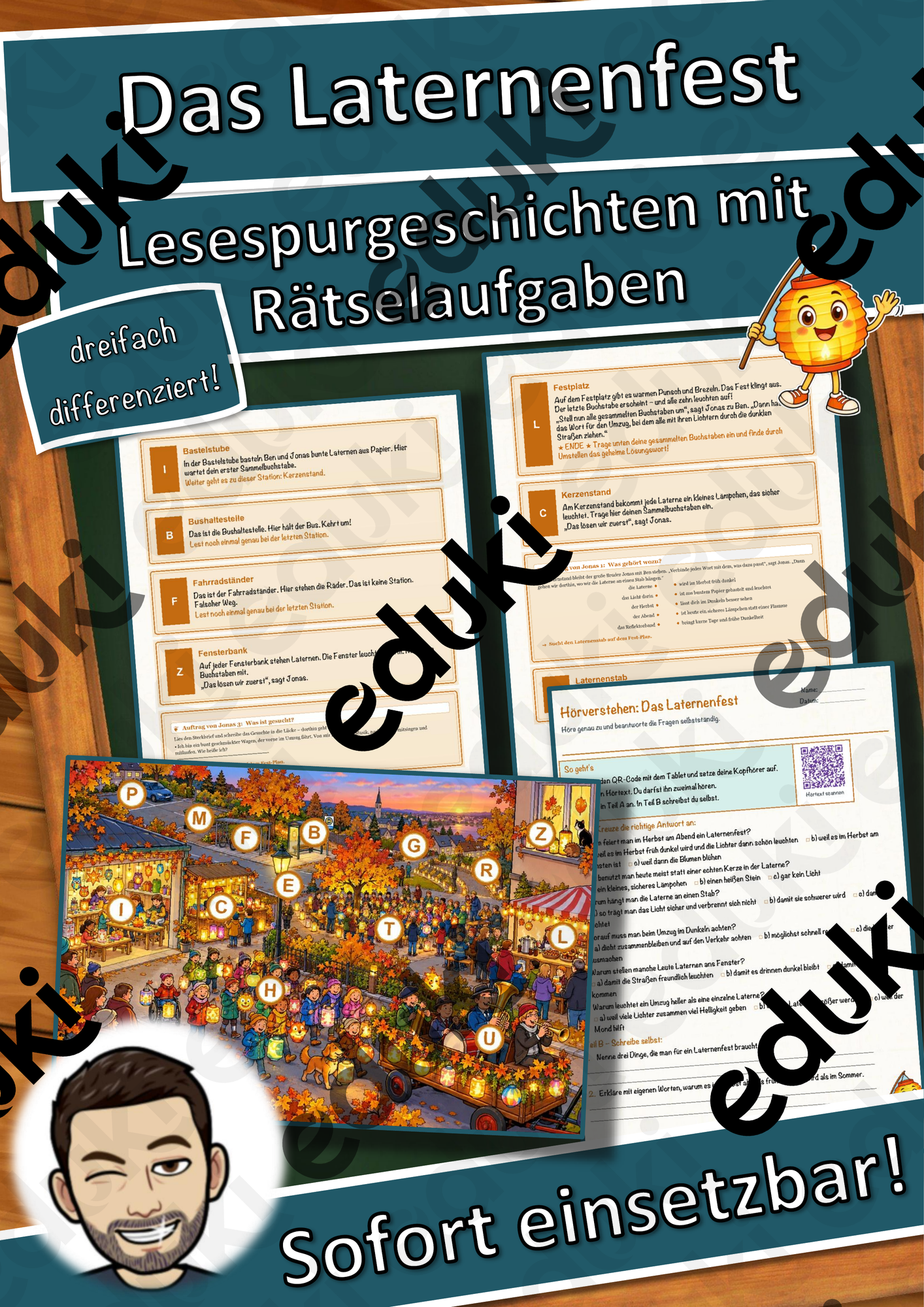 Das Laternenfest – Lesespurgeschichte mit Rätselaufgaben (Klasse 3)