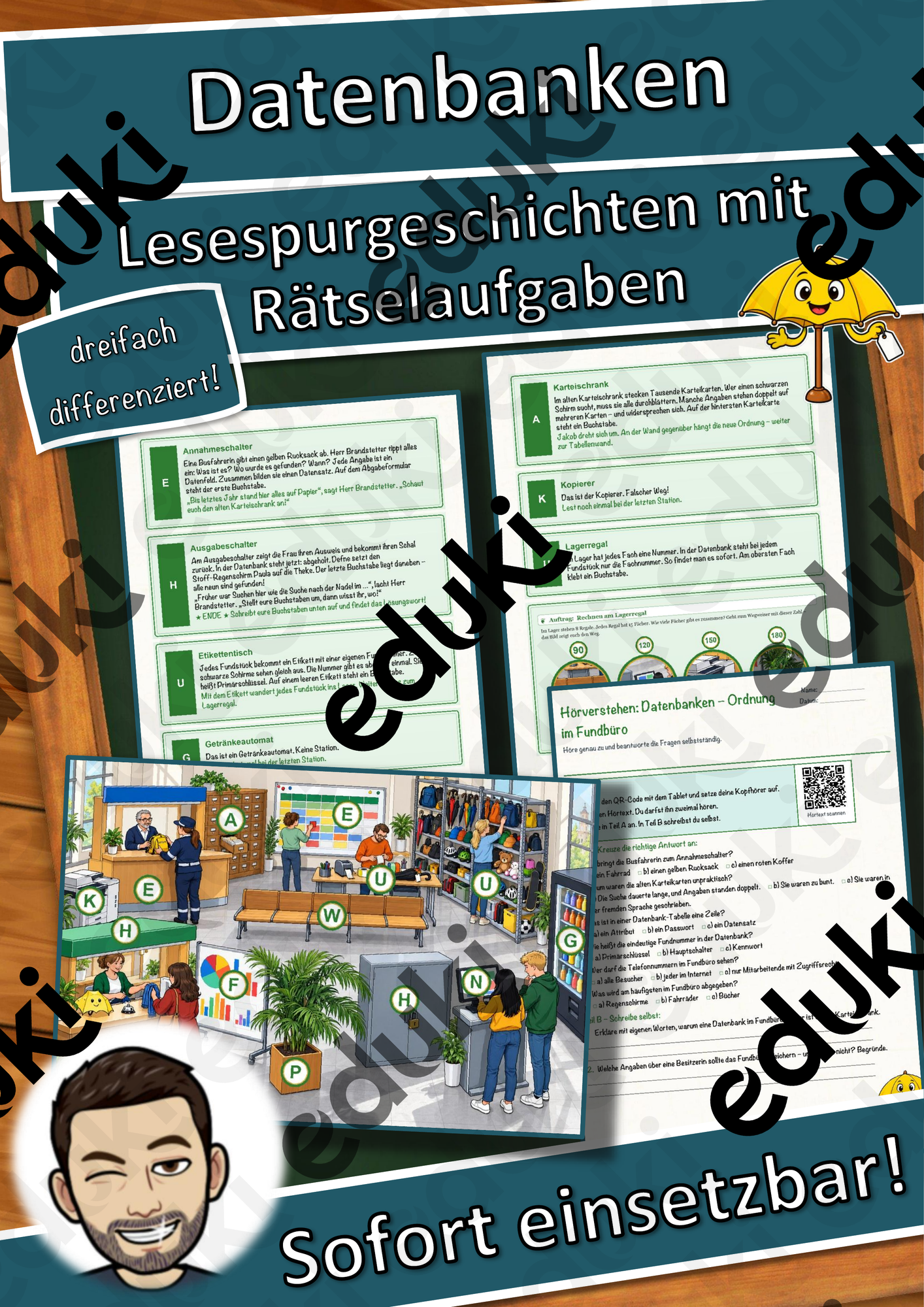 Datenbanken – Ordnung im Fundbüro – Lesespurgeschichte mit Rätselaufgaben (Klasse 10)