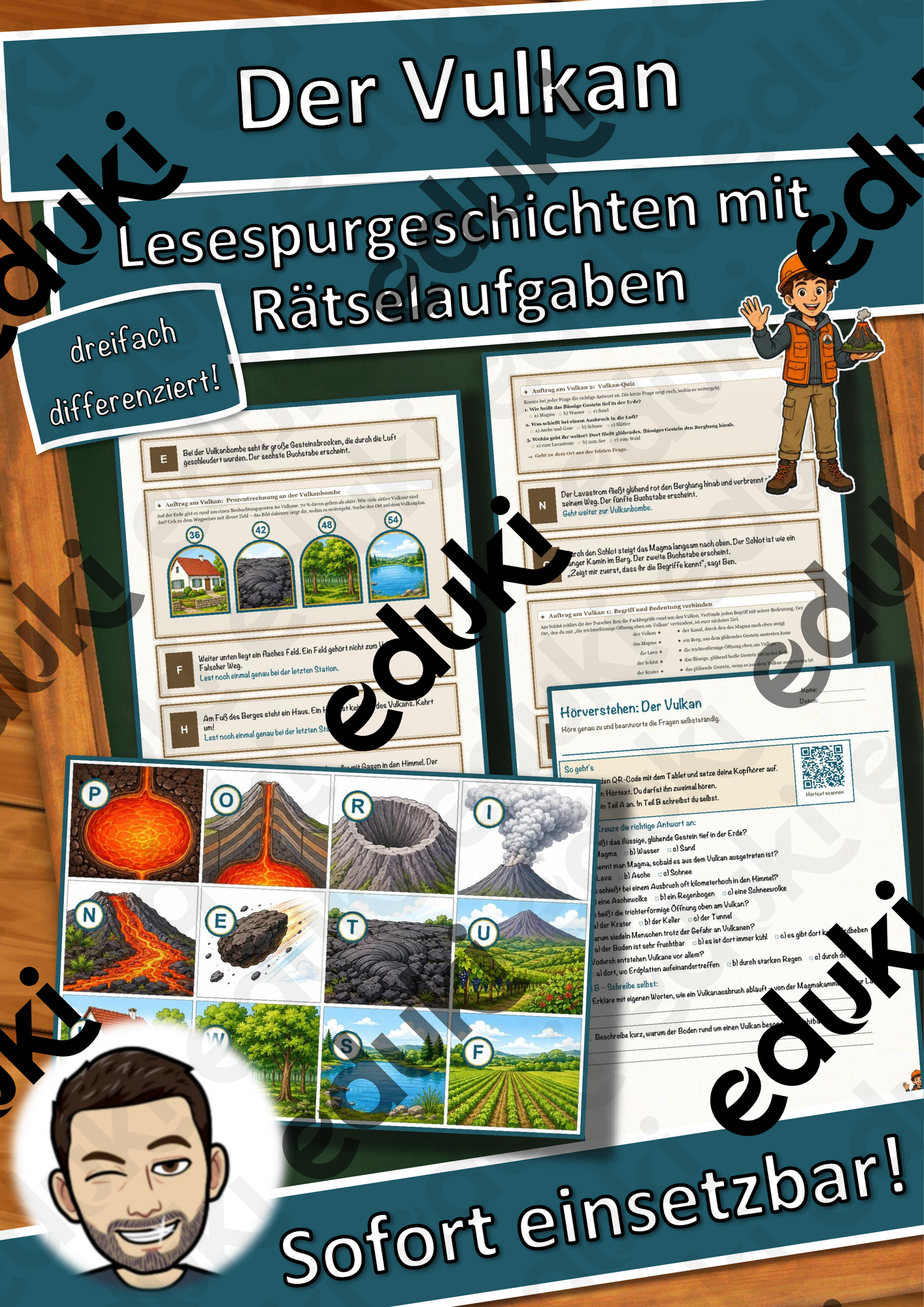 Der Vulkan – Lesespurgeschichte mit Rätselaufgaben (Klasse 7)