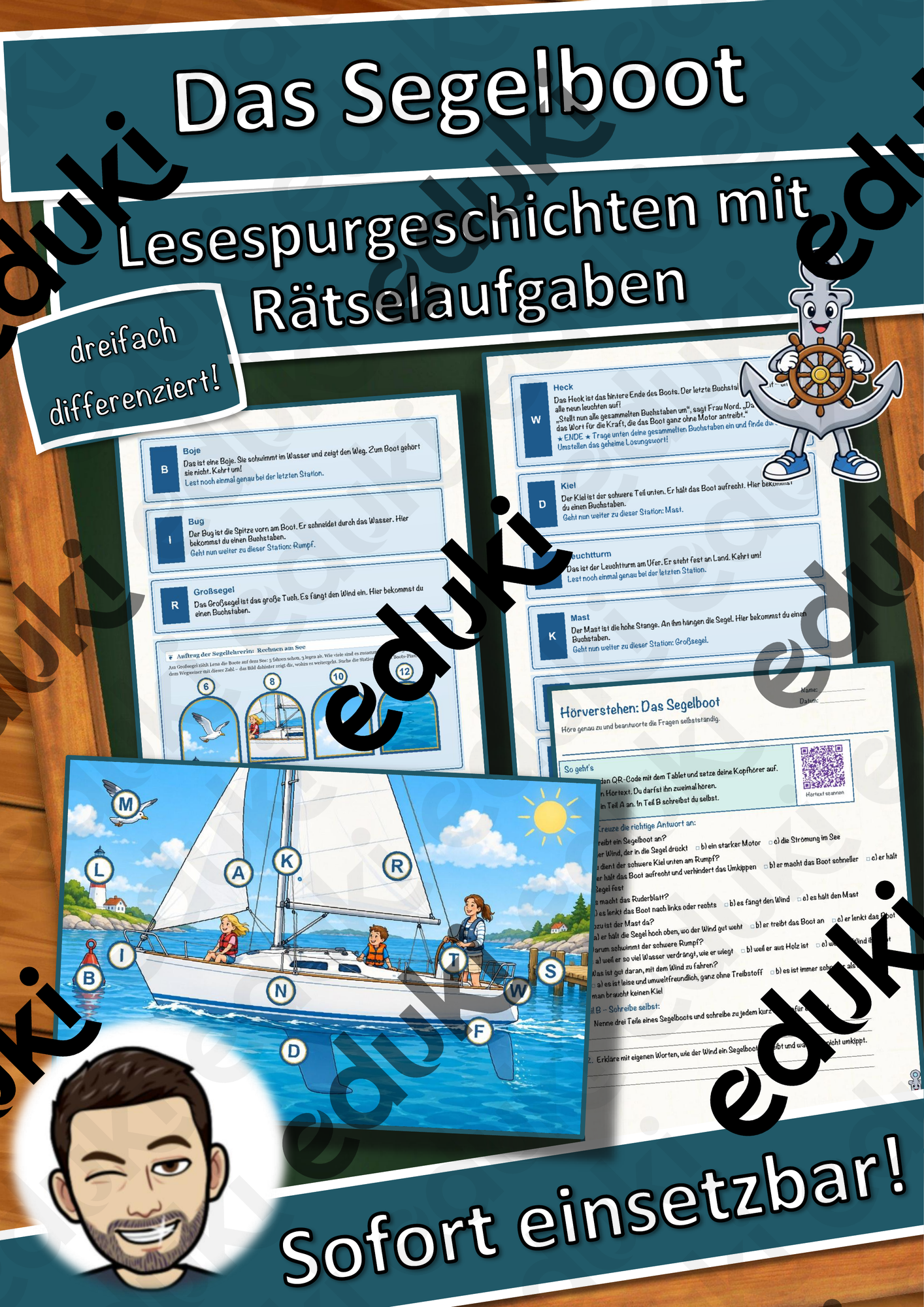 Das Segelboot – Lesespurgeschichte mit Rätselaufgaben (Klasse 4)