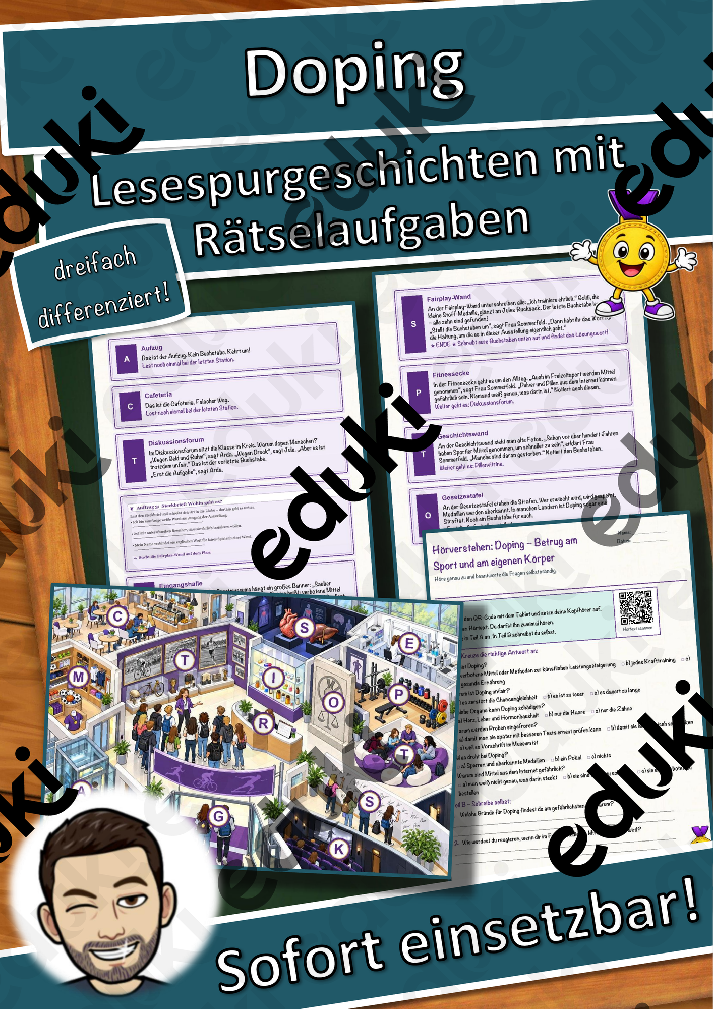 Doping – Betrug am Sport und am eigenen Körper – Lesespurgeschichte mit Rätselaufgaben (Klasse 10)