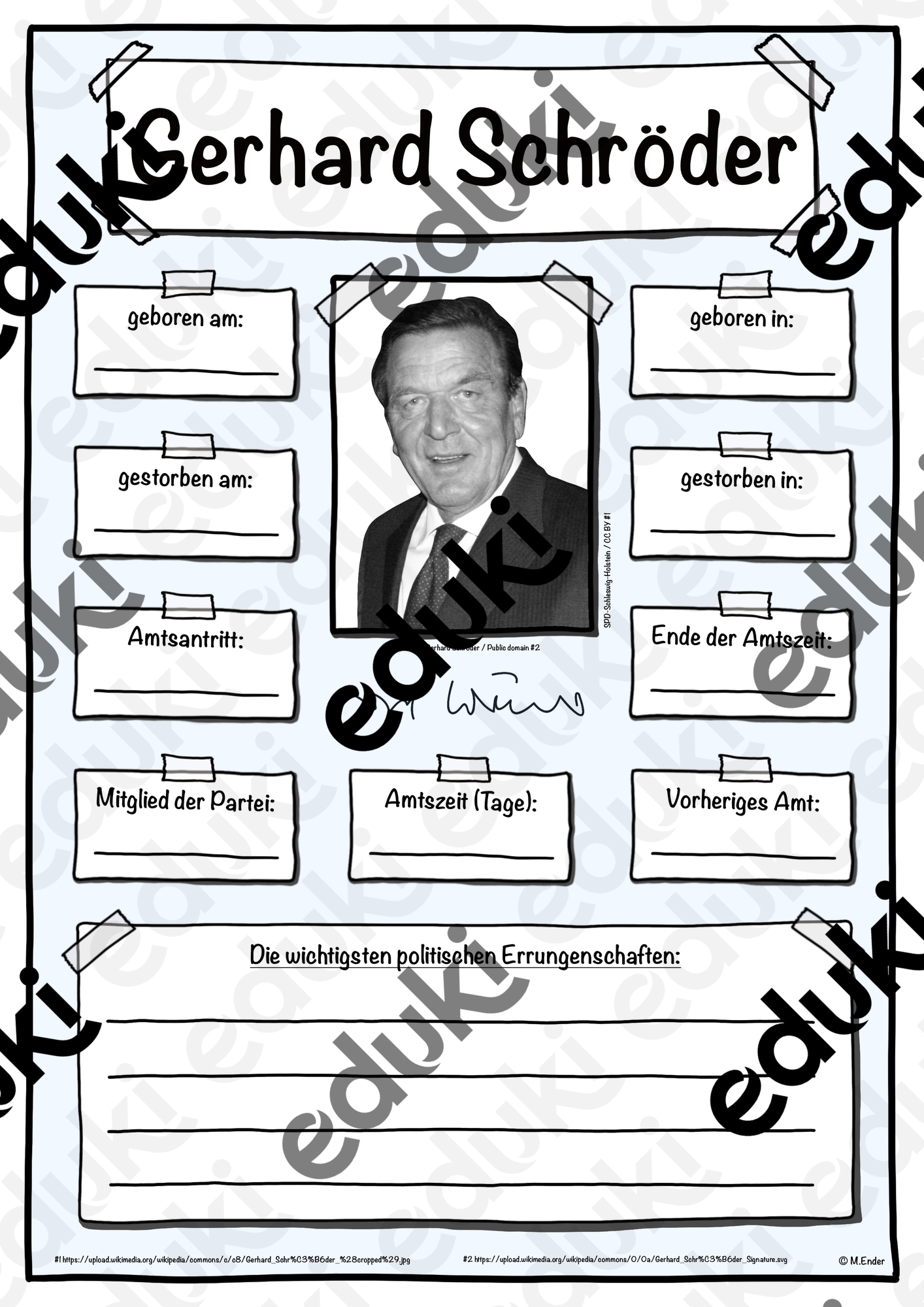 Steckbrief Bundeskanzler (Gerhard Schröder)