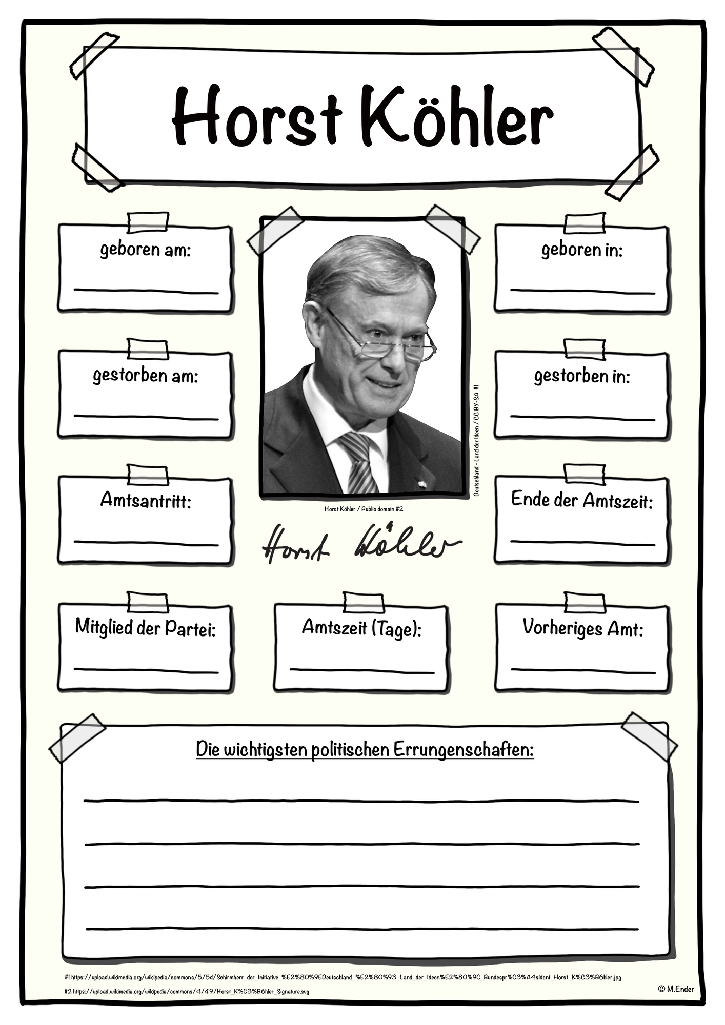 Steckbrief Bundespräsident (Horst Köhler)
