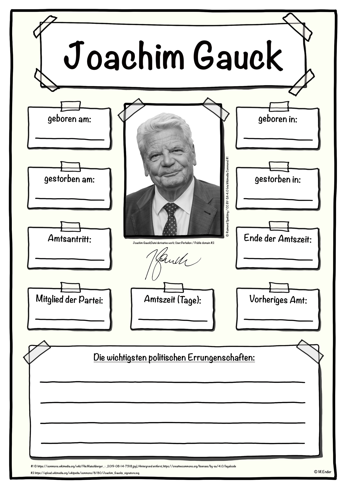 Steckbrief Bundespräsident (Joachim Gauck)